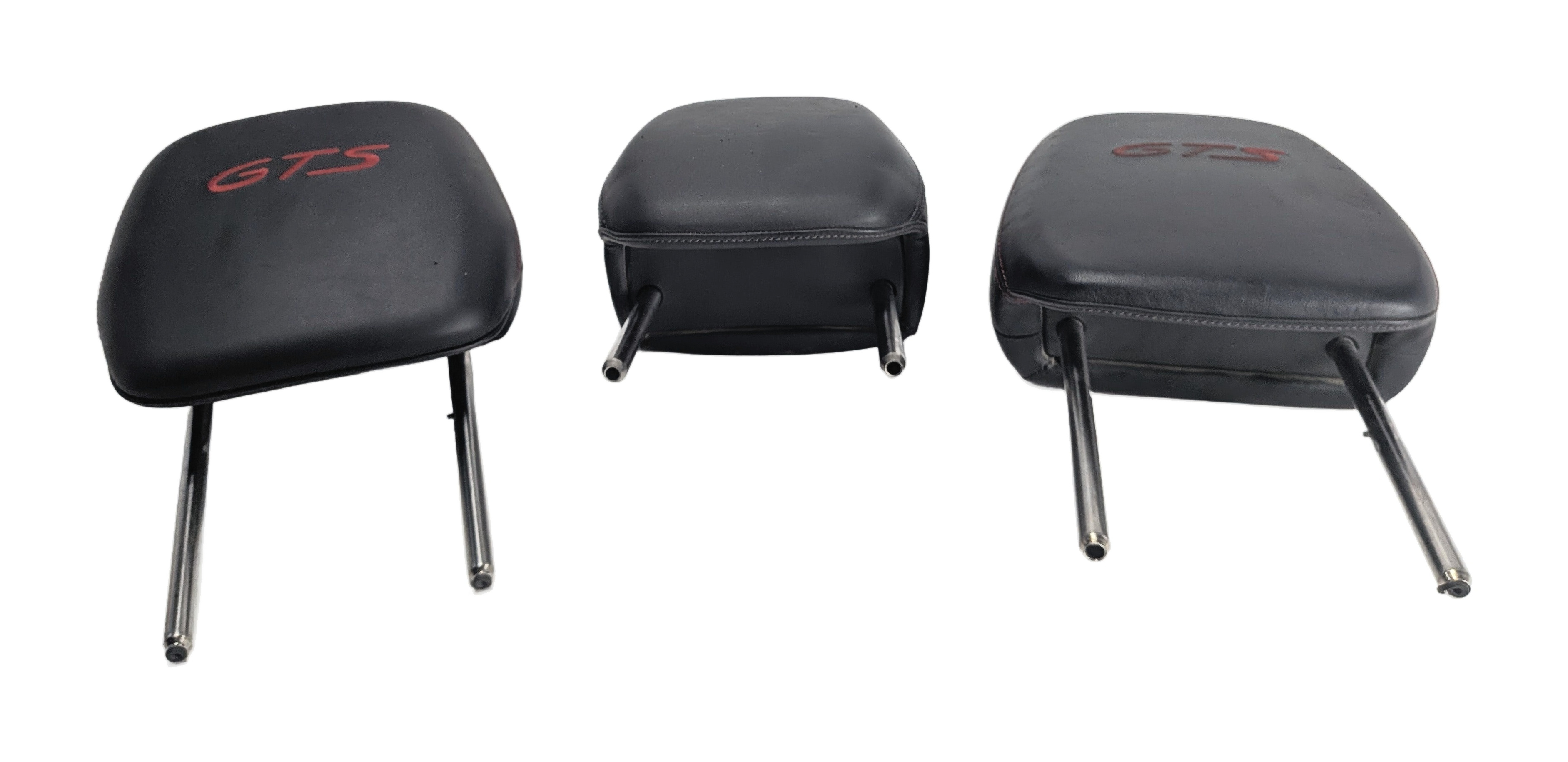11-18 PORSCHE CAYENNE (958 970 G1) REAR LEFT RIGHT CENTER HEADREST SET 3 (Black) — exact item pictured
