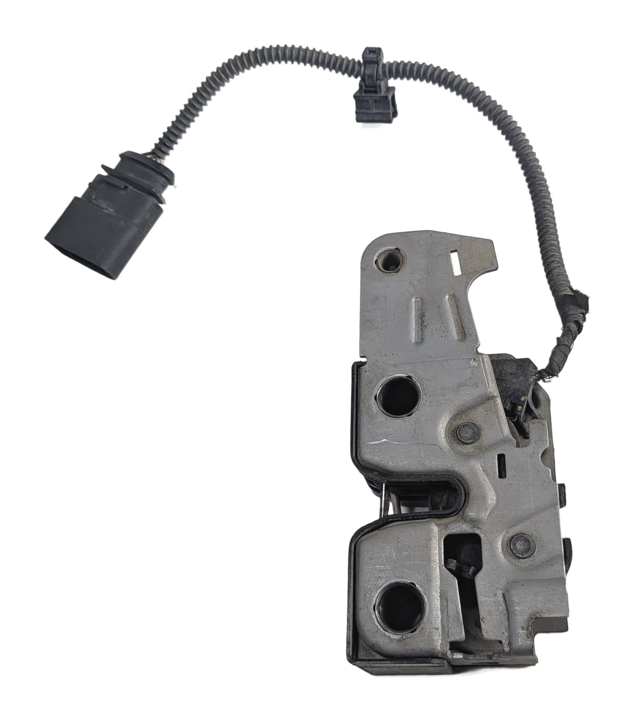 2014 PORSCHE CAYENNE 958 FRONT HOOD LOCK LATCH w/ CONTACT SWITCH WIRE PIGTAIL — exact item pictured