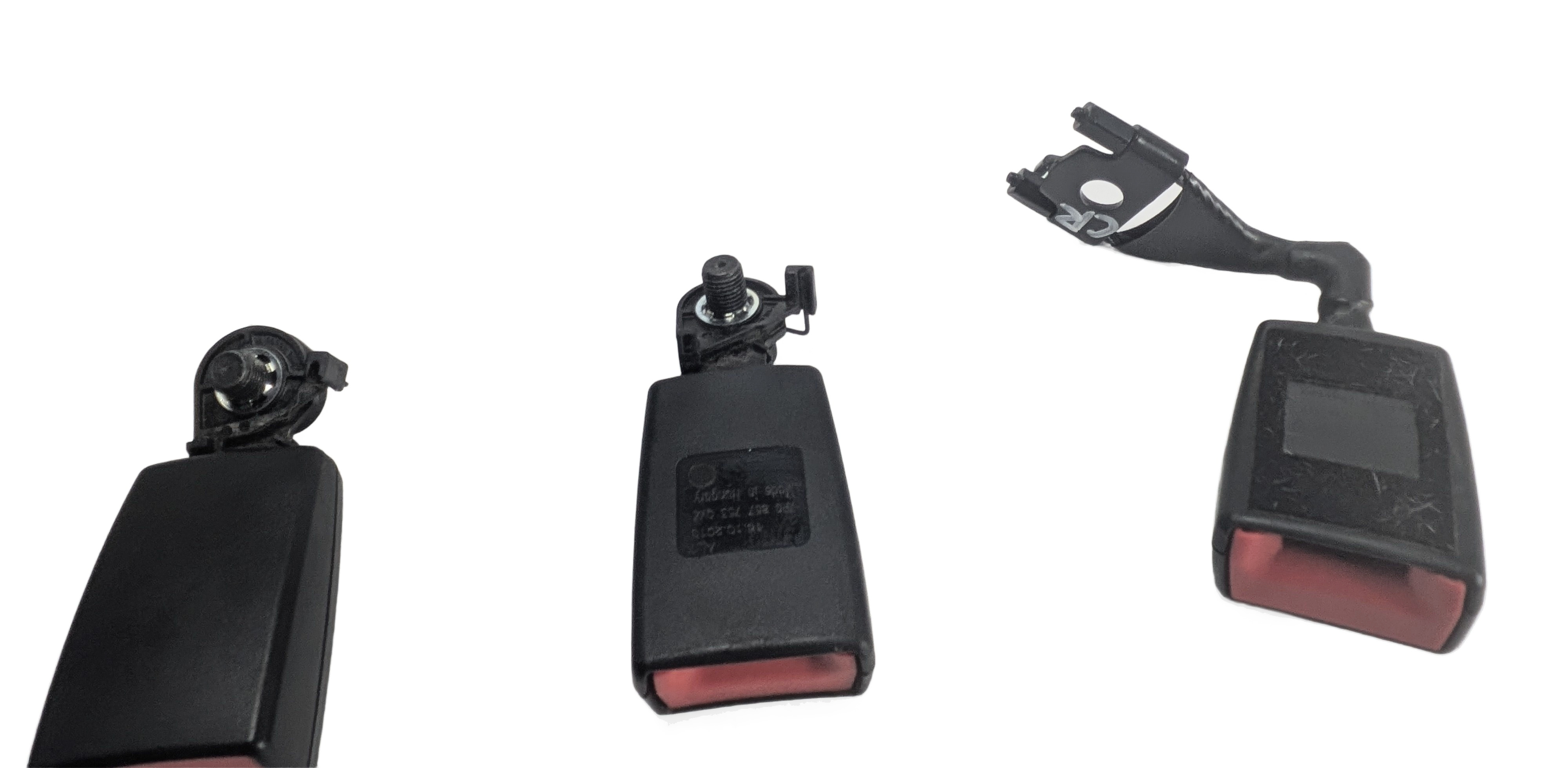 2014 PORSCHE CAYENNE (958) REAR LEFT/CENTER/RIGHT SEATBELT BUCKLE SET/3 (Black) — exact item pictured
