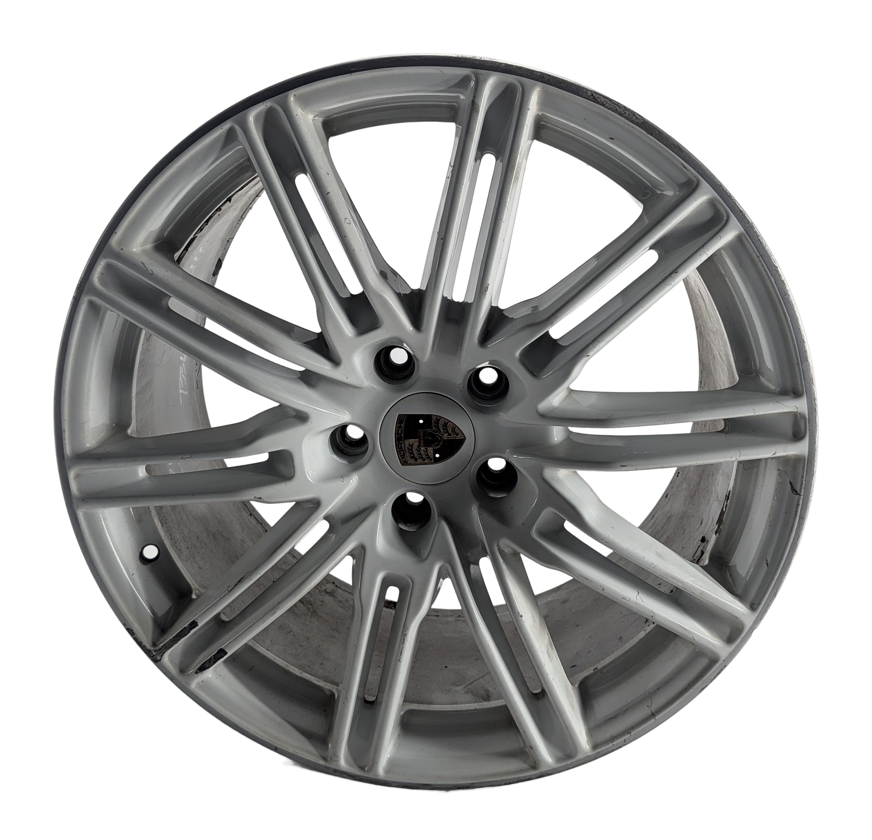 2011-2018 PORSCHE CAYENNE (958) 21x10 10 DOUBLE 20-SPOKE ALUMINUM WHEEL RIM — exact item pictured