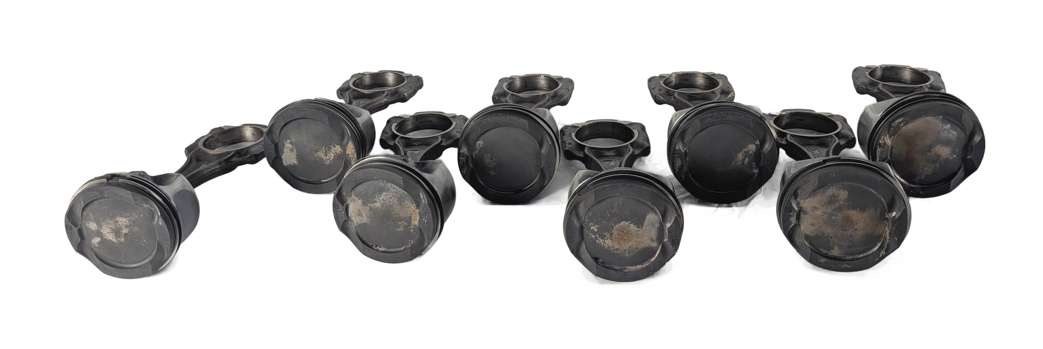 13-18 BMW X5 X6 5 6 7 (F01 F02 F06 F07 F10 F12) 4.4L N63 ENGINE PISTON SET/8 — exact item pictured