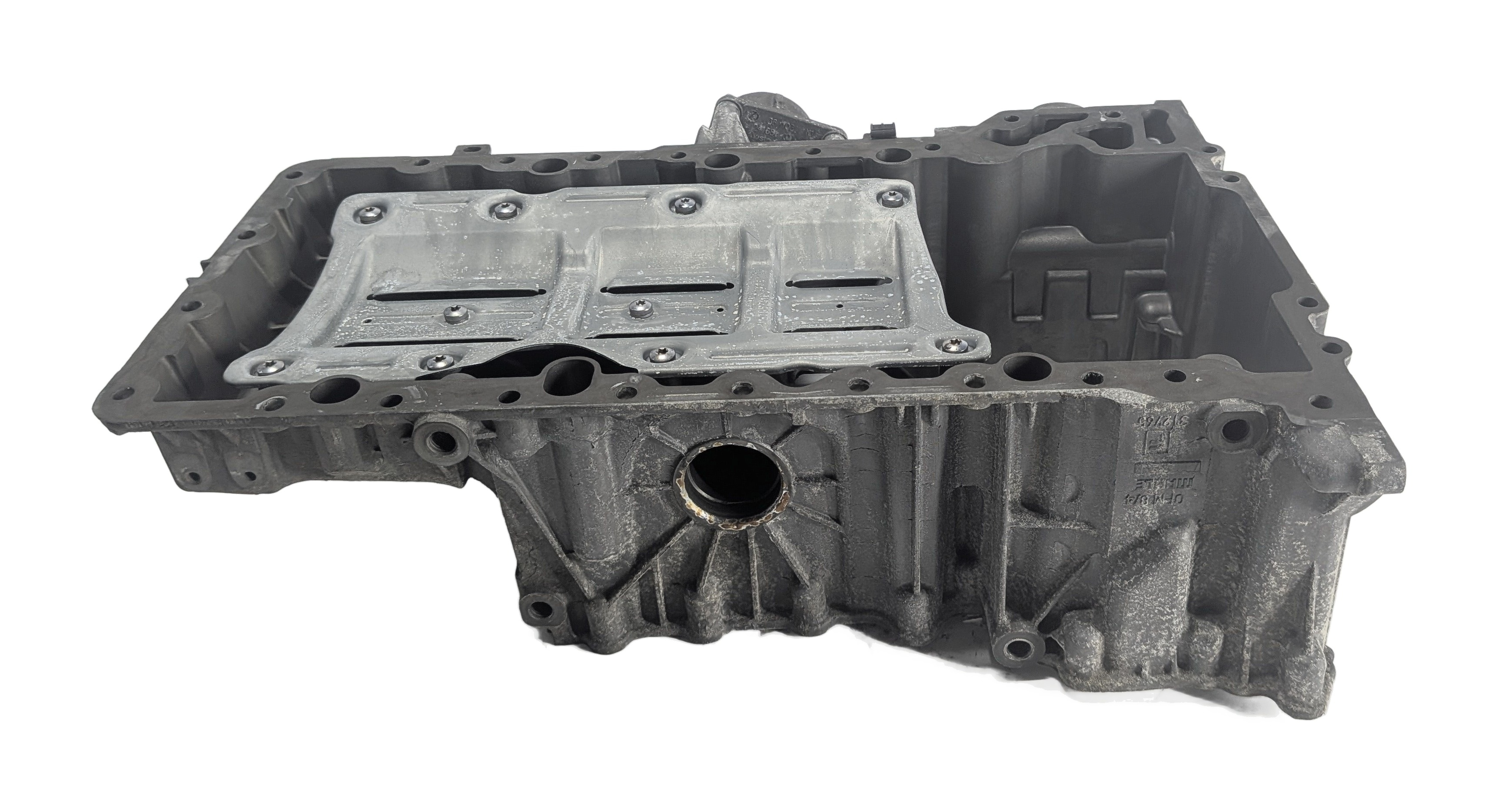 08-17 BMW X5 X5M X6 X6M (E70 E71 E72) 4.4L N63 V8 ENGINE UPPER OIL PAN CRADLE — exact item pictured