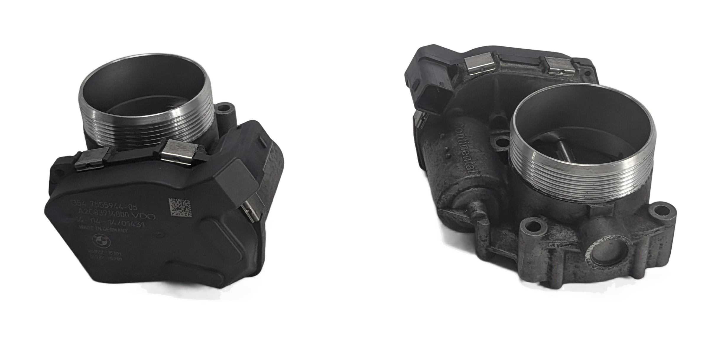 08-18 BMW 5 6 7 M5 M6 (E70 F01 F10 F12 F15 F16) 4.4L ENGINE THROTTLE BODY SET-2 — exact item pictured