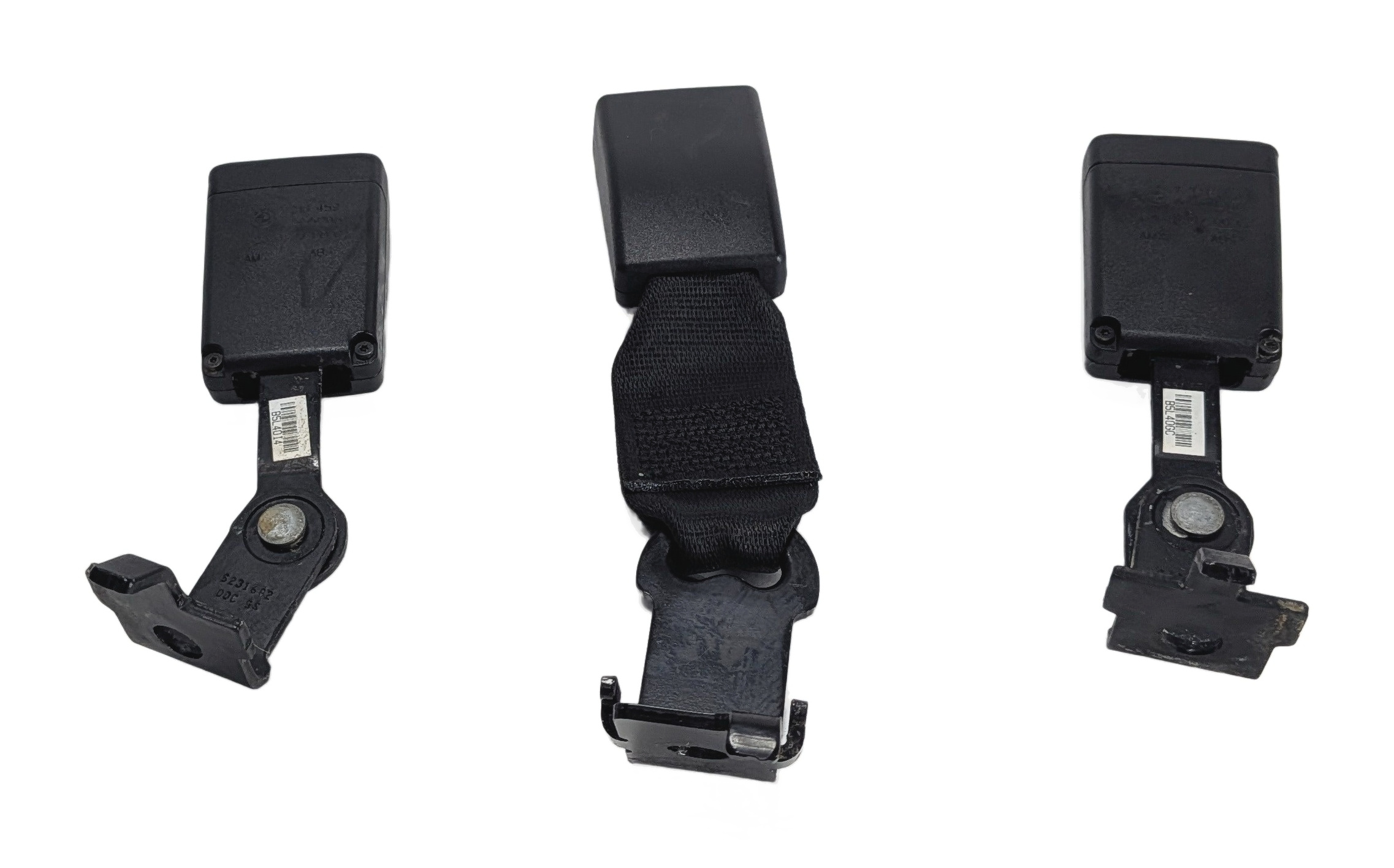 2014 BMW X5 (F15) REAR LEFT/CENTER/RIGHT SEATBELT BUCKLE RECEIVER SET/3 (Black) — exact item pictured