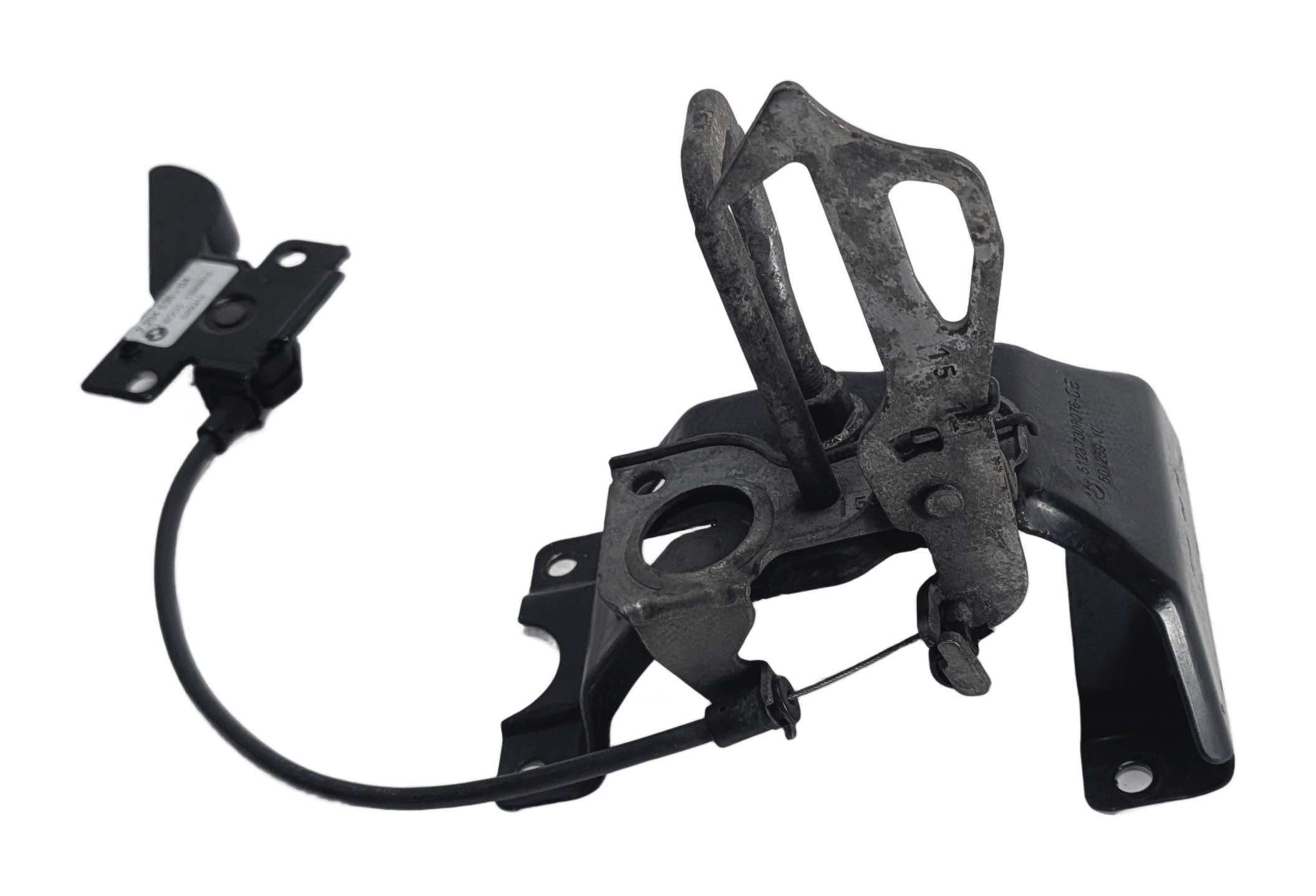 2014 BMW X5 (F15) FRONT LEFT HOOD BONNET LID LOCK LATCH RELEASE LEVER CATCH HOOK — exact item pictured