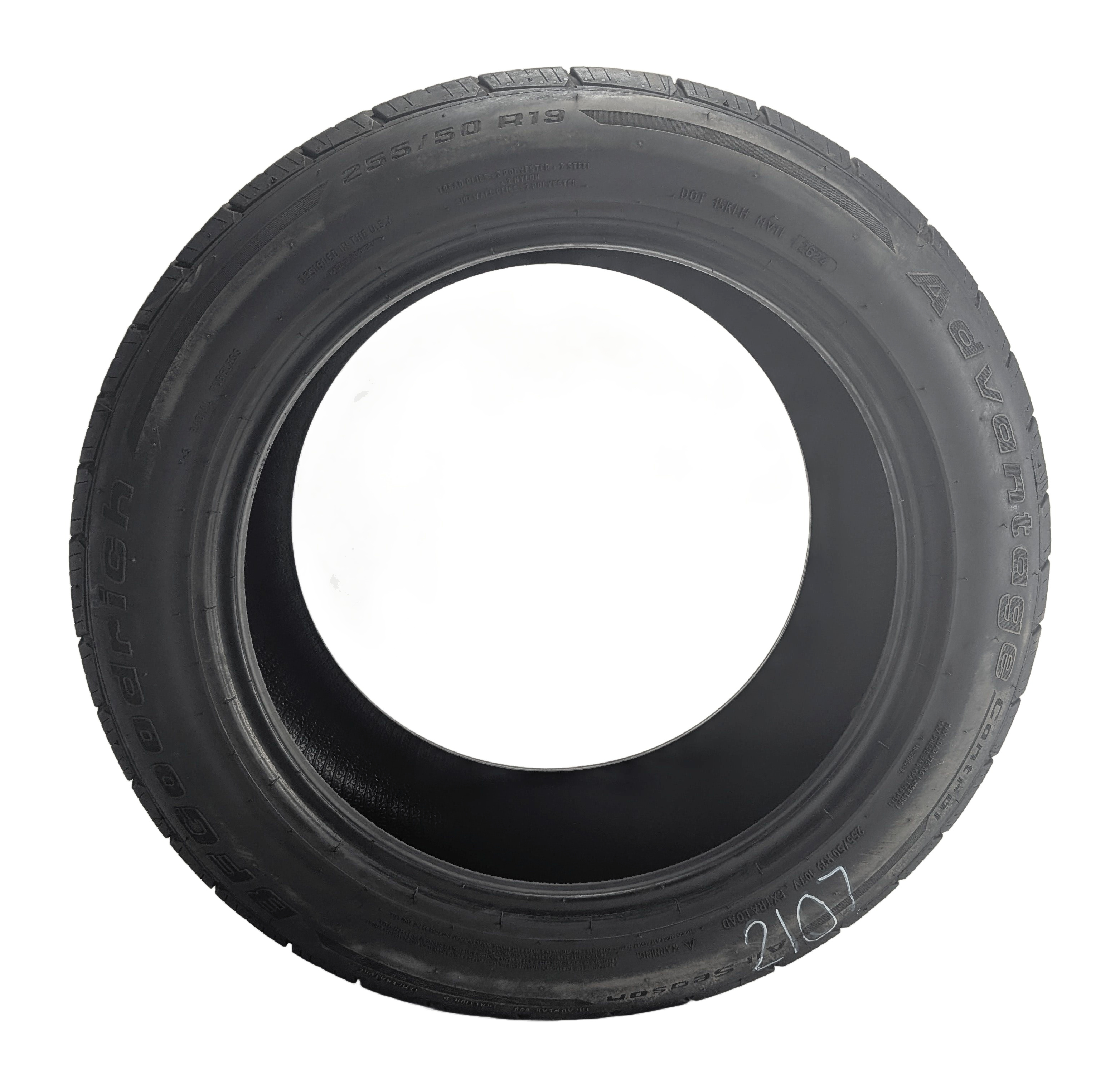 BFGOODRICH ADVANTAGE CONTROL 255/50R19 107V ALL SEASON 8/32 DOT 2624 TIRE — exact item pictured