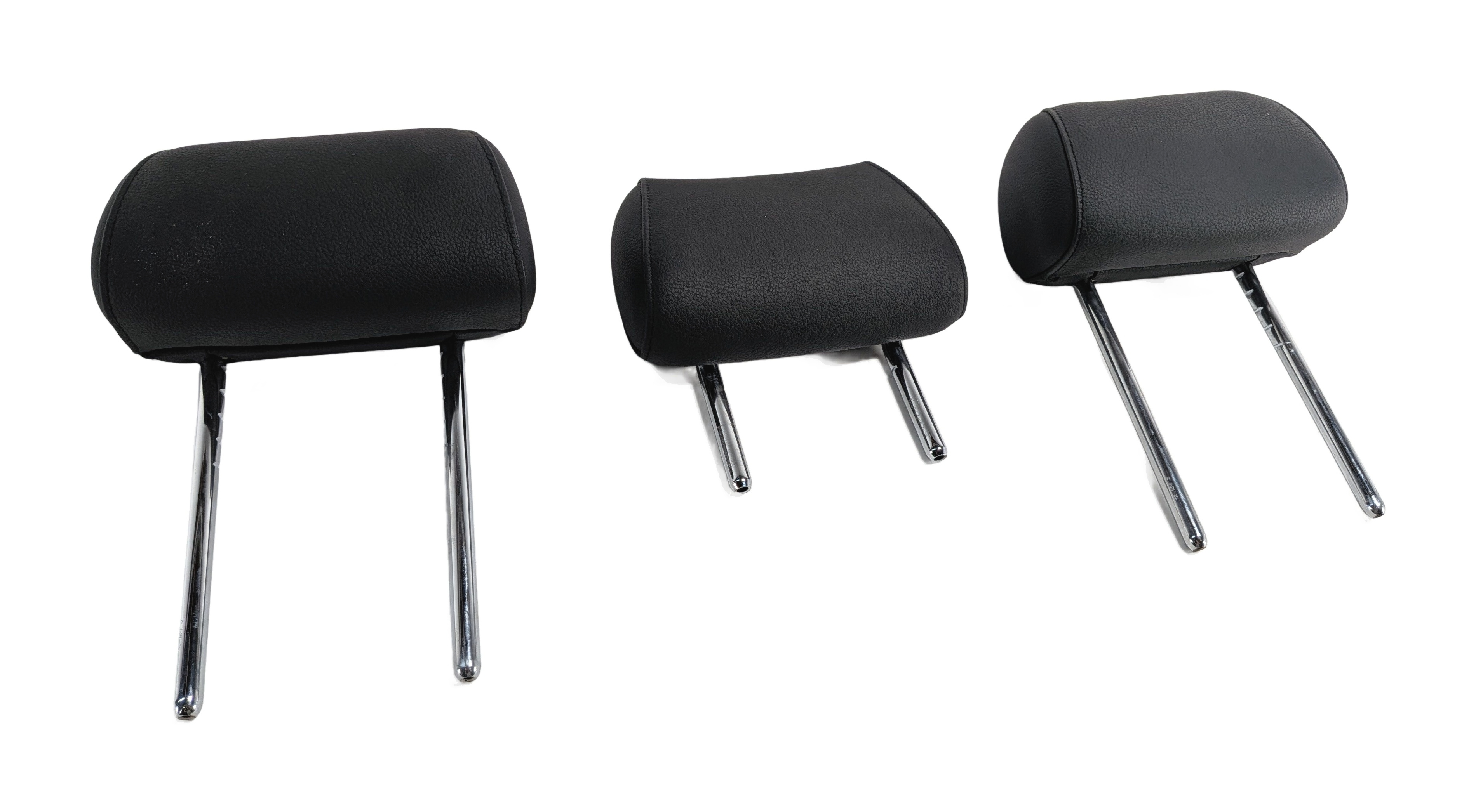 11-13 BMW 5 SERIES GT (F07 F10) REAR LEFT CENTER RIGHT SEAT HEADREST SET (BLACK) — exact item pictured