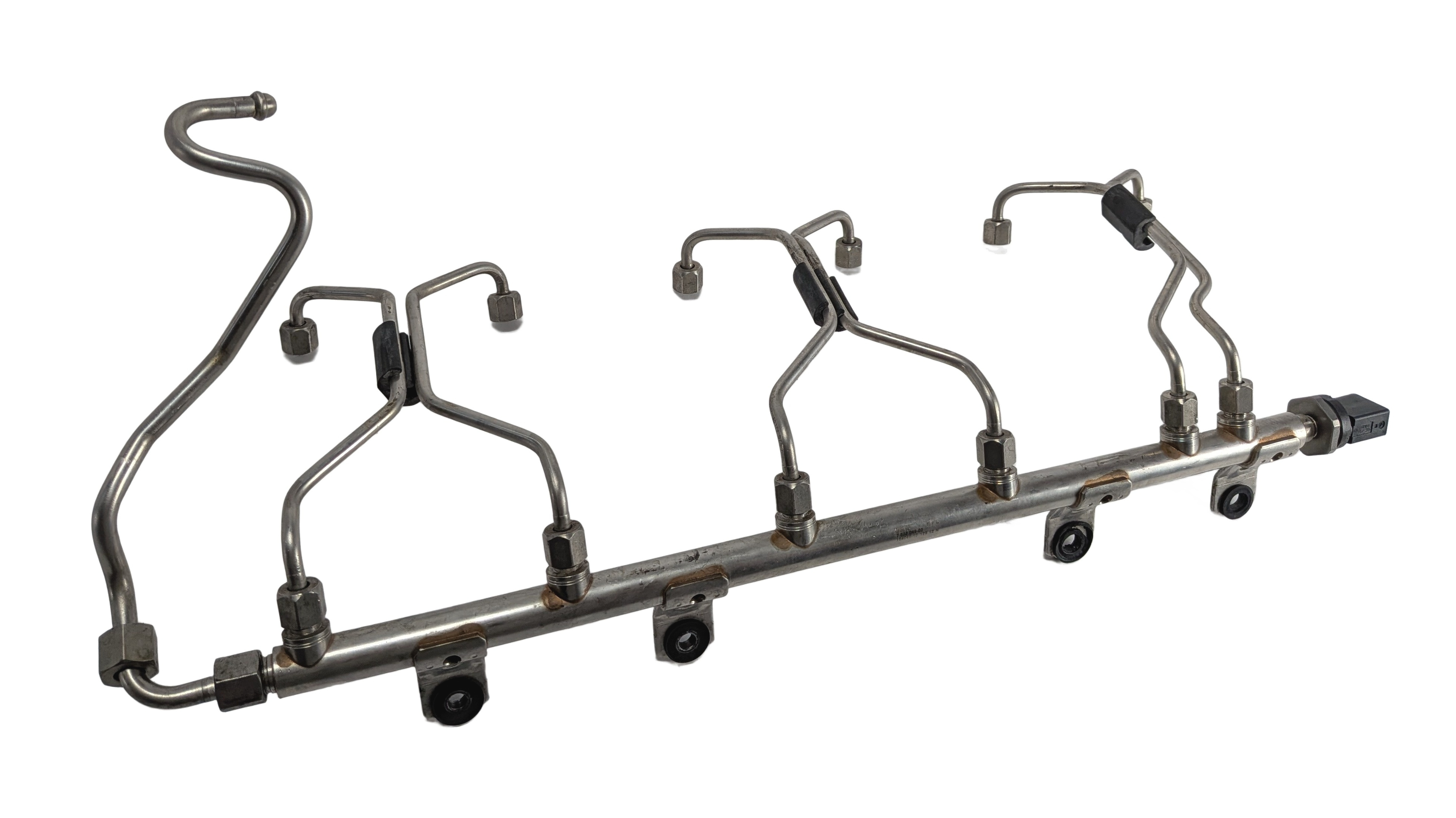 12-15 BMW ACTIVEHYBRID 5 F10 3.0L N55 TURBO ENGINE FUEL INJECTION RAIL w/SENSOR — exact item pictured