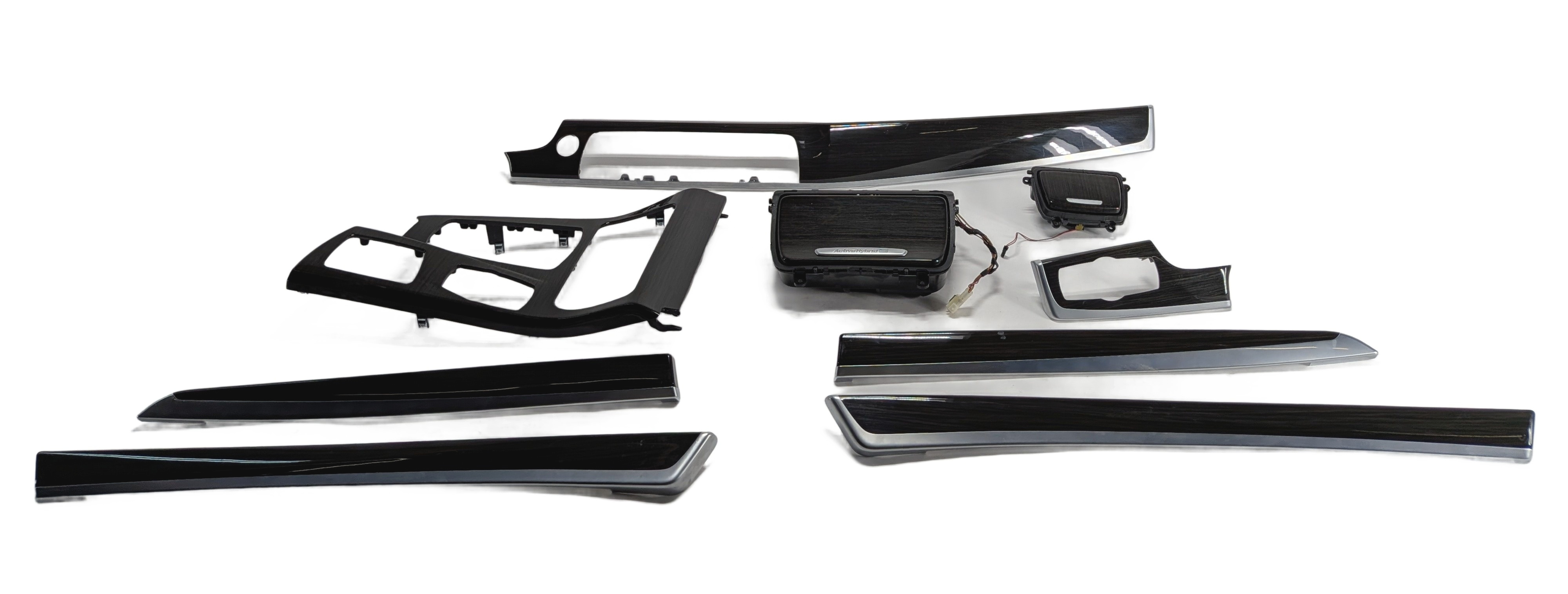 2012 BMW ACTIVE HYBRID 5 F10 INTERIOR DOOR DASH TRIM MOLDING SET/9 (Fineline) — exact item pictured