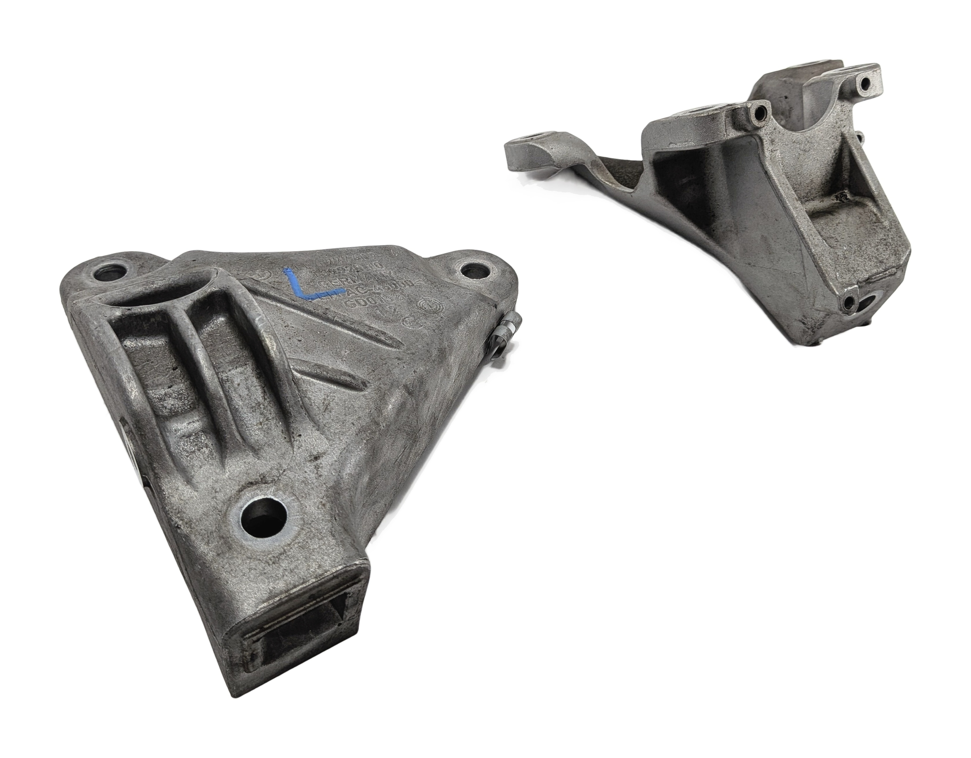 12 BMW ACTIVEHYBRID 5 F10 3.0L N55 HYBRID ENGINE LEFT/RIGHT MOUNT BRACKET SET/2 — exact item pictured
