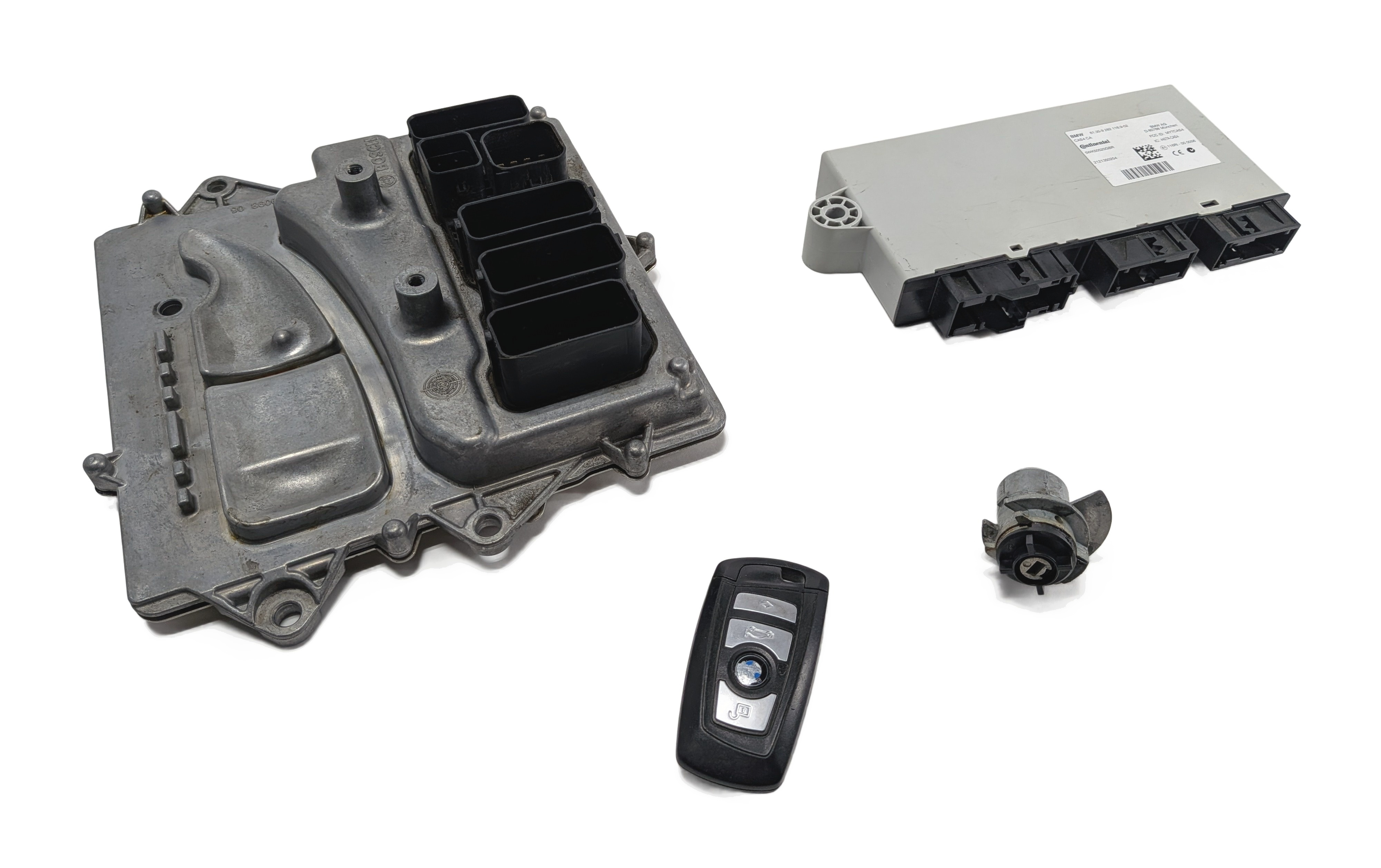 12 BMW ACTIVEHYBRID 5 F10 3.0L N55 HYBRID ENGINE DME CAS4 IMMOBILIZER KEY SET/4 — exact item pictured