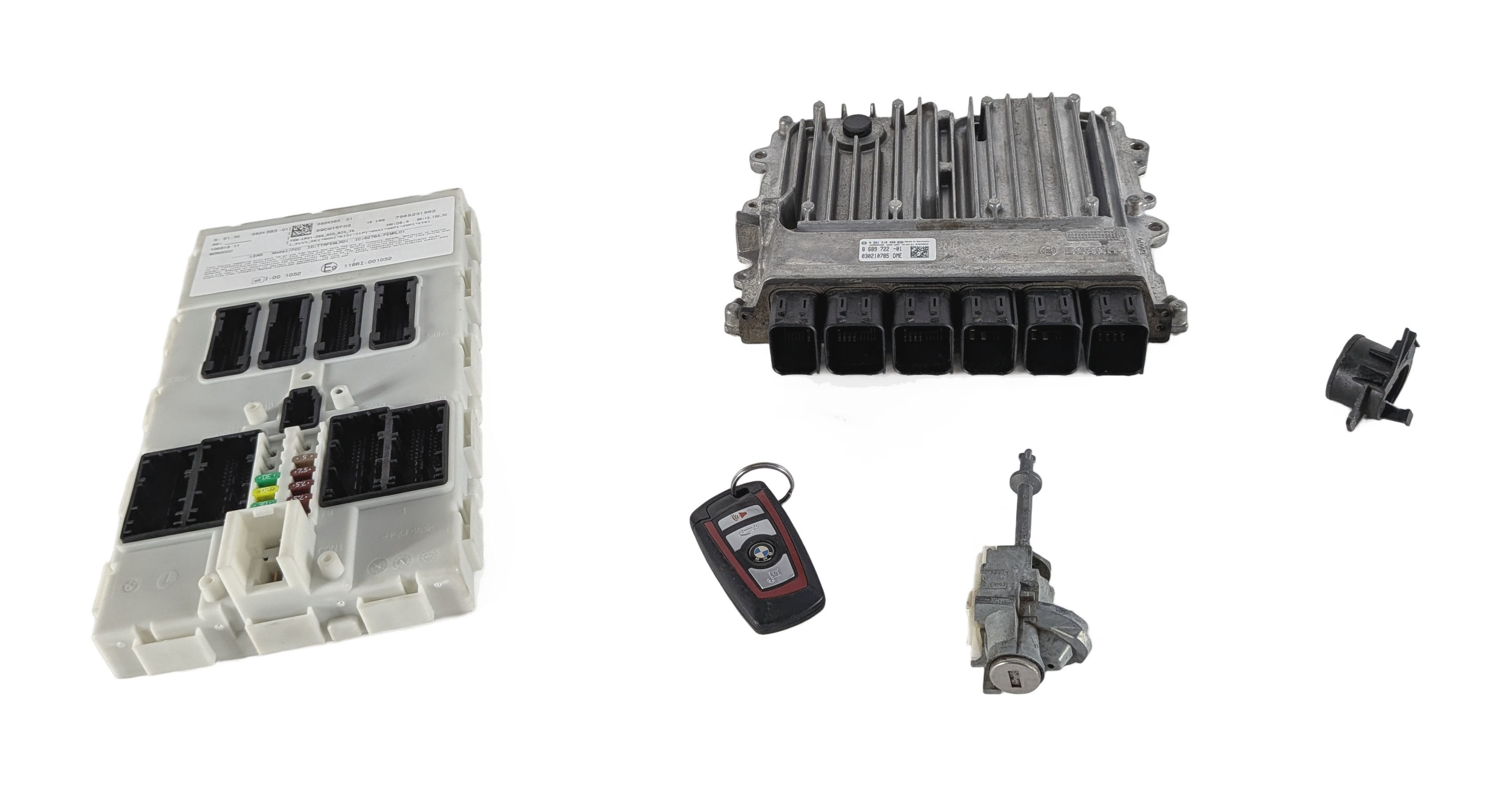 17-19 BMW 330i 430i (F30 F32) 2.0L (B46) DME ECM FEM CLUSTER IGNITION KEY SET — exact item pictured