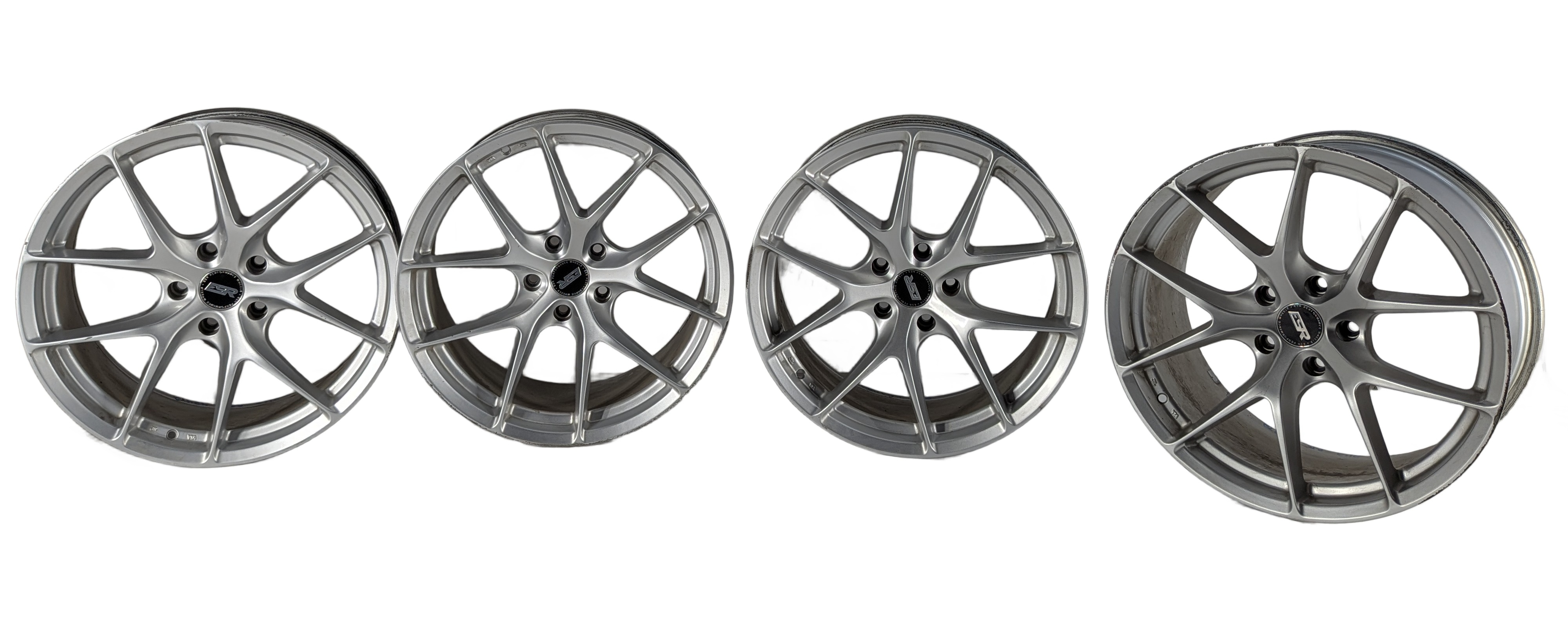 2017 BMW 330I (F30) ESR RF2 19X8.5 10-SPOKE ALLOY WHEEL RIM SET/4 (SILVER) — exact item pictured