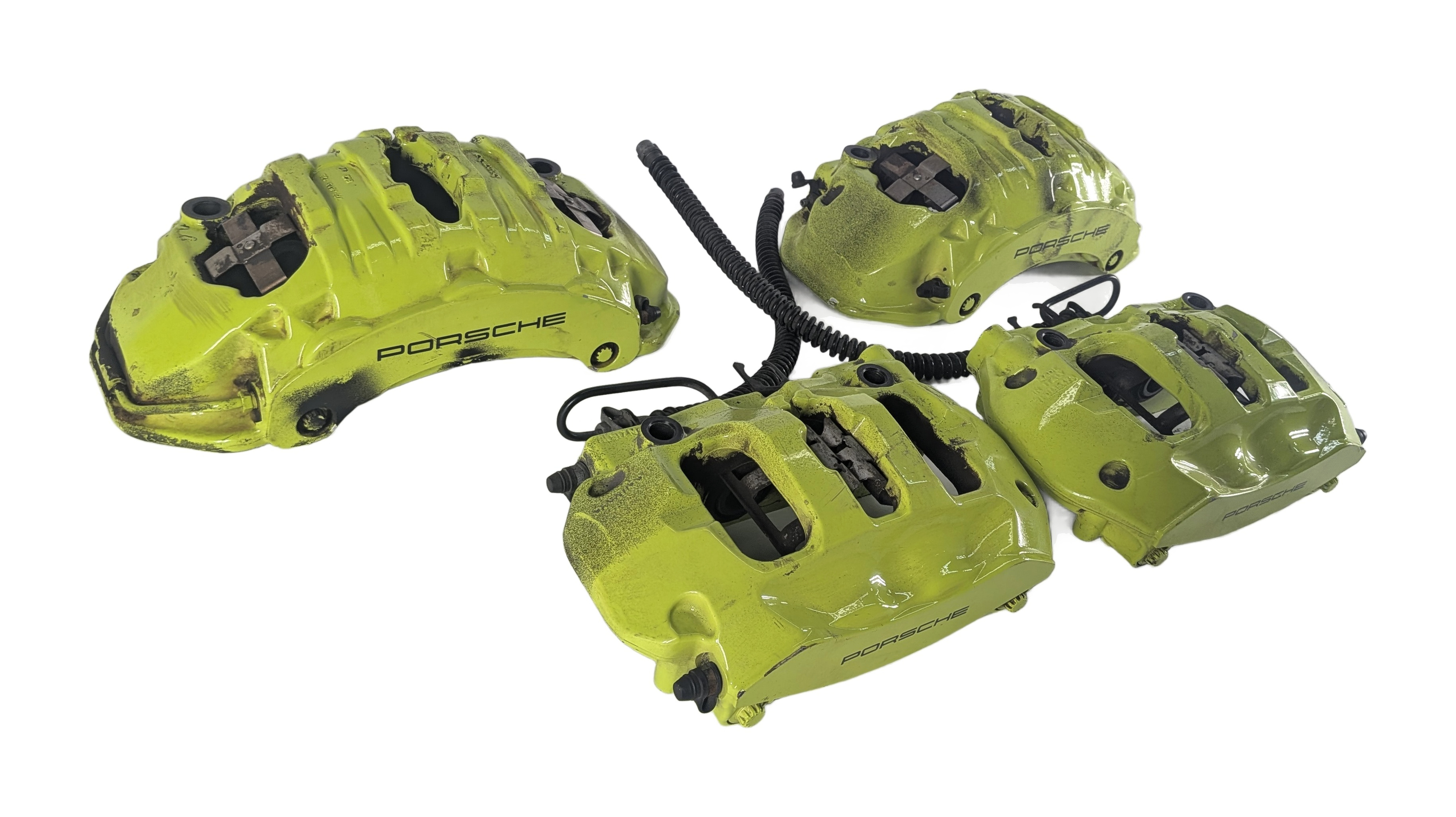 15-18 PORSCHE CAYENNE HYBRID 958 FRONT REAR LEFT RIGHT BREMBO BRAKE CALIPER SET — exact item pictured