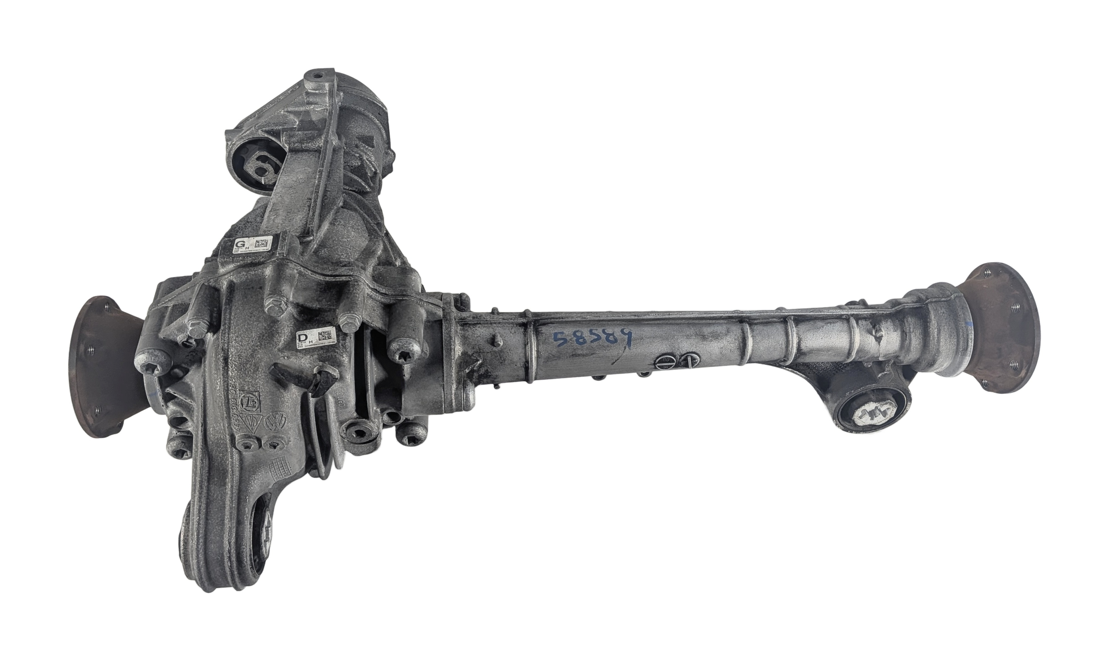 11-18 PORSCHE CAYENNE (958) 3.0L FRONT DIFFERENTIAL GEAR CARRIER w/ OUTPUT SHAFT — exact item pictured