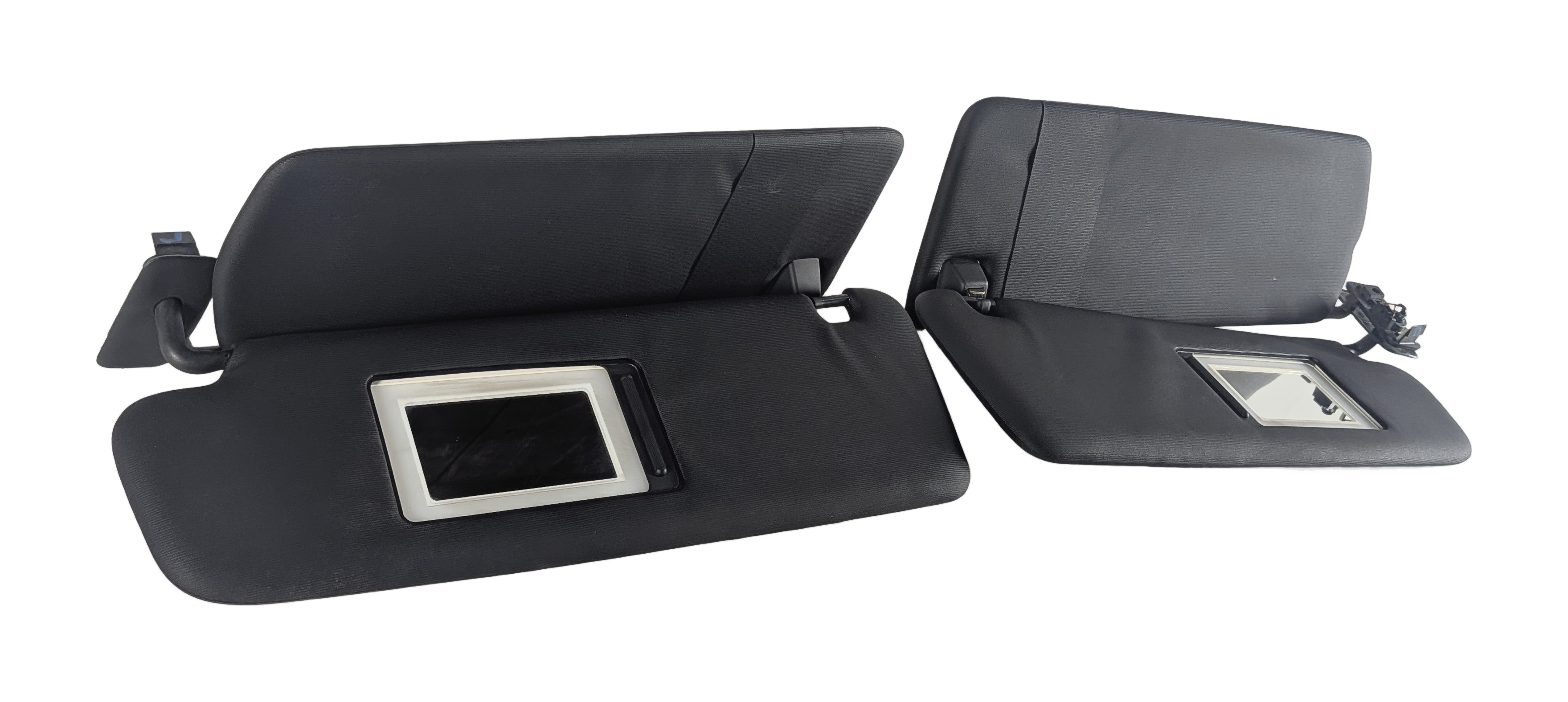 15-18 PORSCHE CAYENNE 958 FRONT LEFT & RIGHT SUNVISOR VISOR SET (Black) — exact item pictured