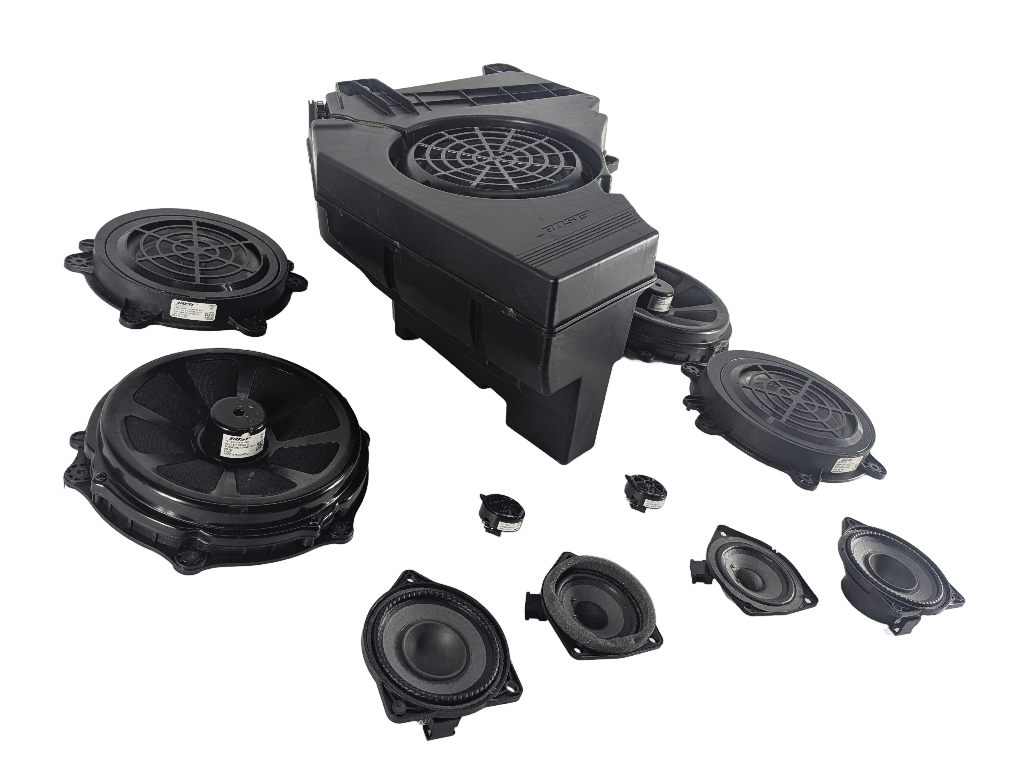 2016 PORSCHE CAYENNE (958) BOSE AUDIO SOUND SYSTEM SPEAKER SET/11 w/ SUBWOOFER — exact item pictured