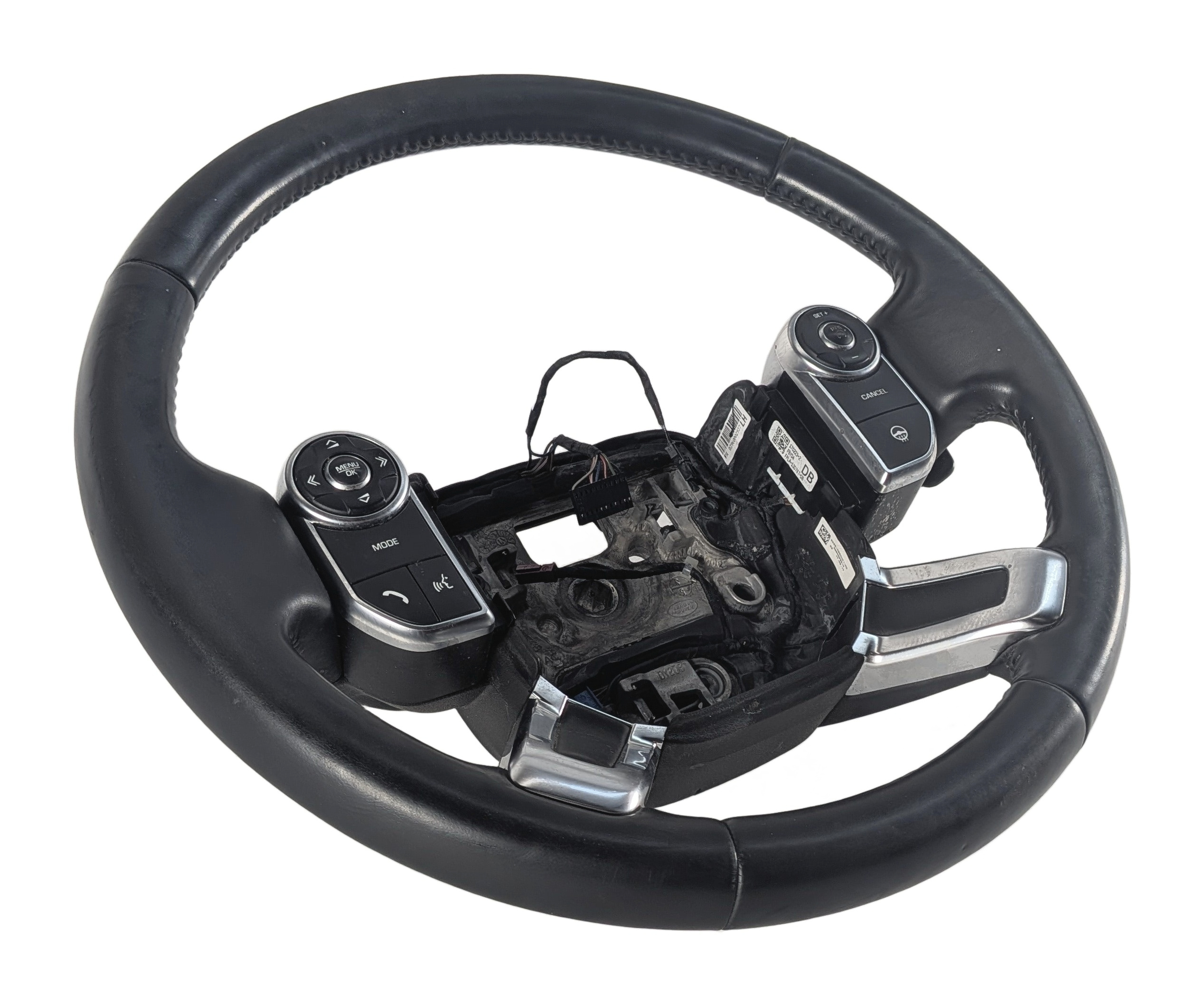 17-20 ROVER DISCOVERY (L462) HEATED STEERING w/SHIFT PADDLES GRAY STITCH (Black) — exact item pictured