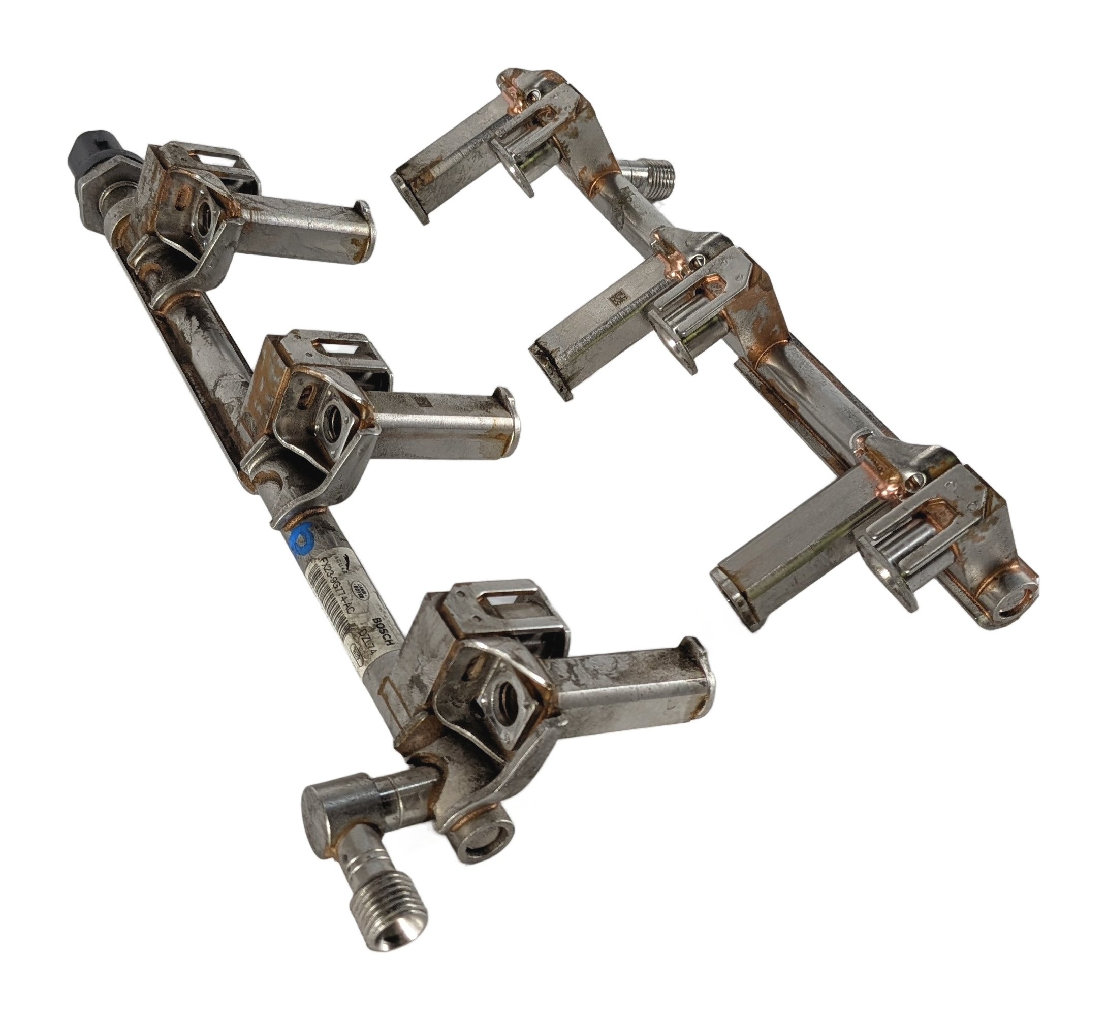 15-20 LAND RANGE ROVER SPORT DISCOVERY LR4 3.0L AJ126 FUEL RAIL SET/2 w/ SENSOR — exact item pictured