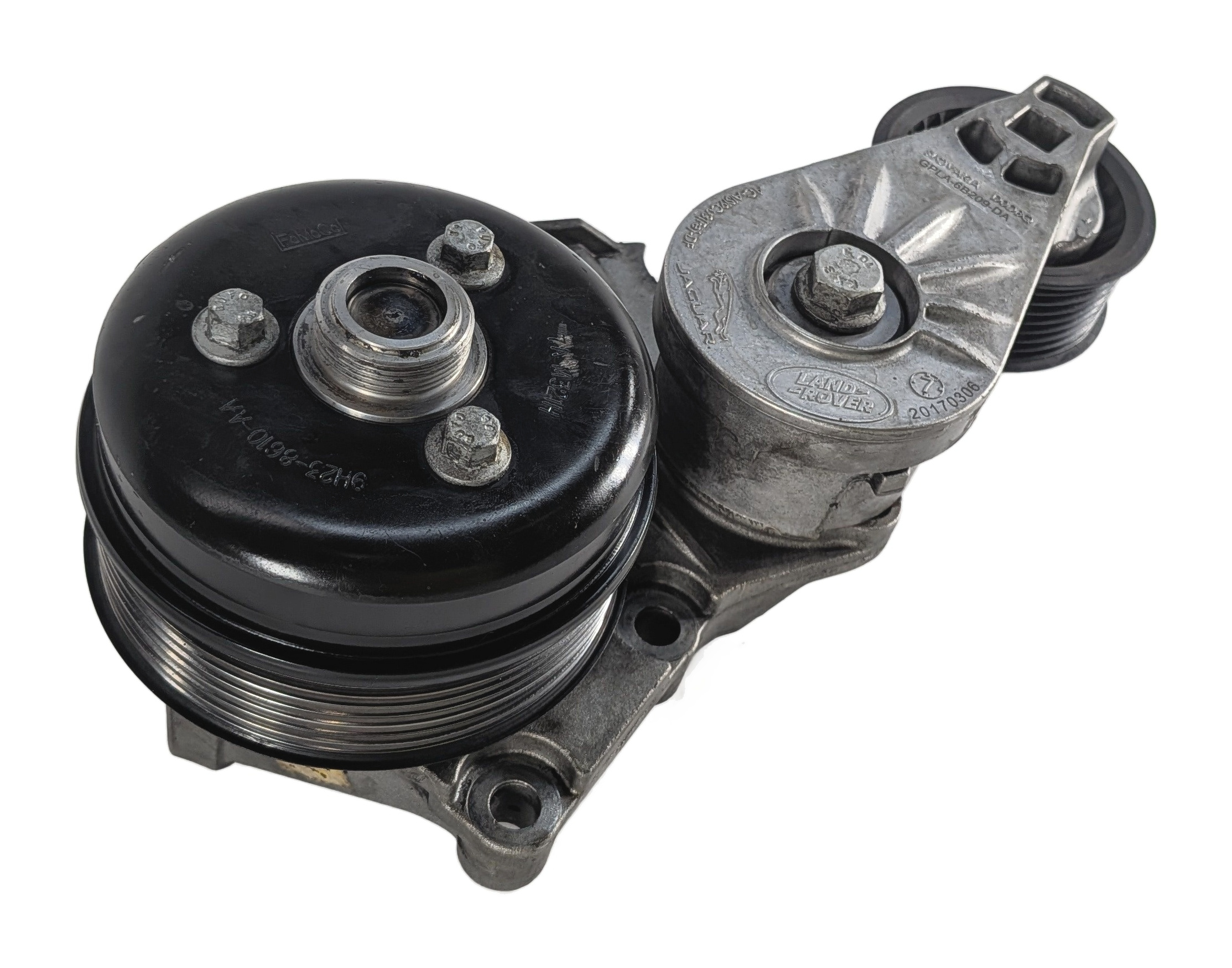 17-20 LAND ROVER DISCOVERY L462 3.0L AJ126 SUPERCHARGER BELT TENSIONER w/PULLEYS — exact item pictured