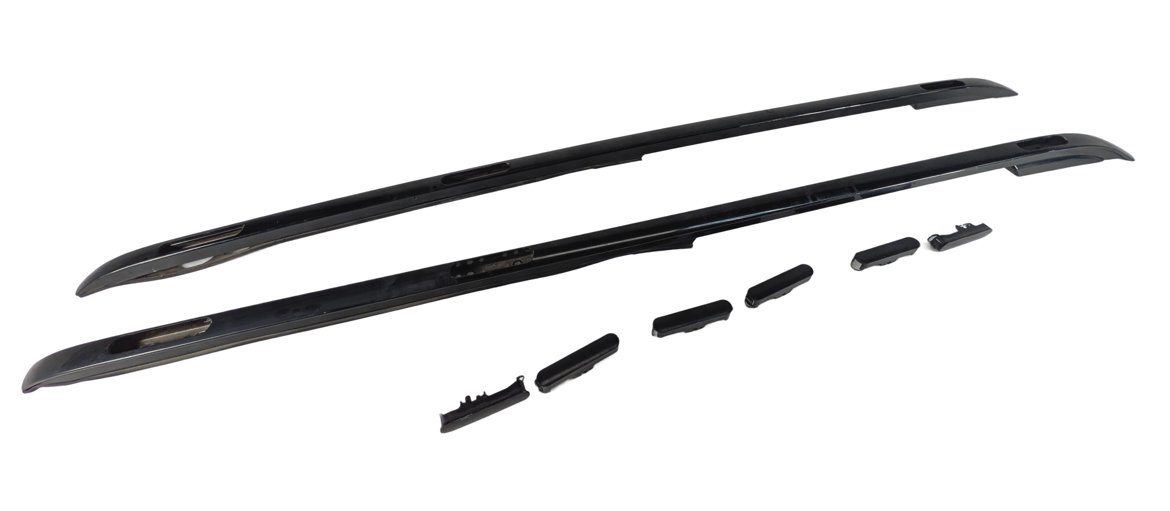 2017 LAND ROVER DISCOVERY (L462) LEFT & RIGHT ROOF RACK SIDE RAIL SET/2 BLACK — exact item pictured