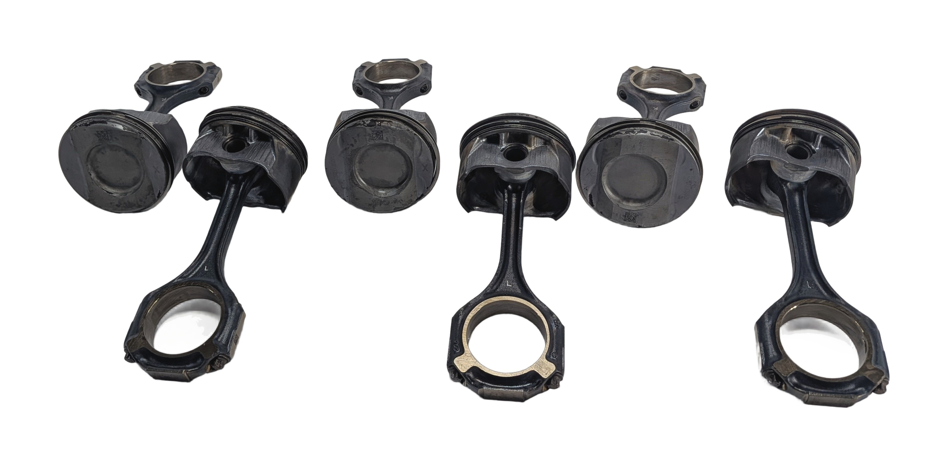 12-18 MERCEDES C E GLE GLK ML SLK (W212 W204 X204 W166 R172) 3.5L PISTON SET-6 — exact item pictured