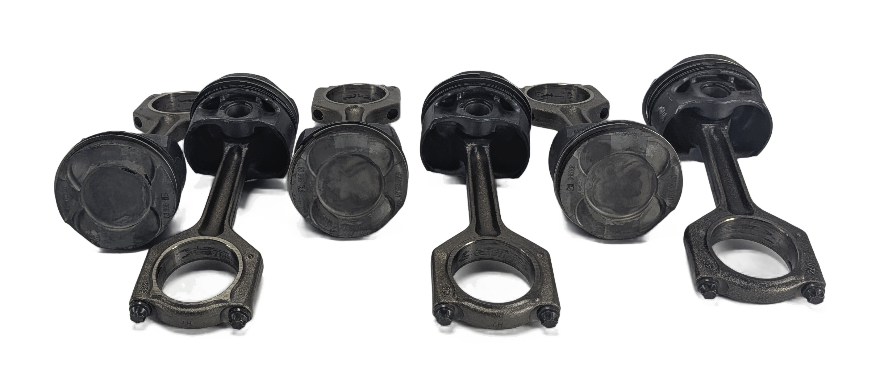 2010-2014 BMW 1/3/4/5/6/7/X1/X3/X5/X6 3.0L N55 TURBO ENGINE PISTON & ROD SET 6 — exact item pictured