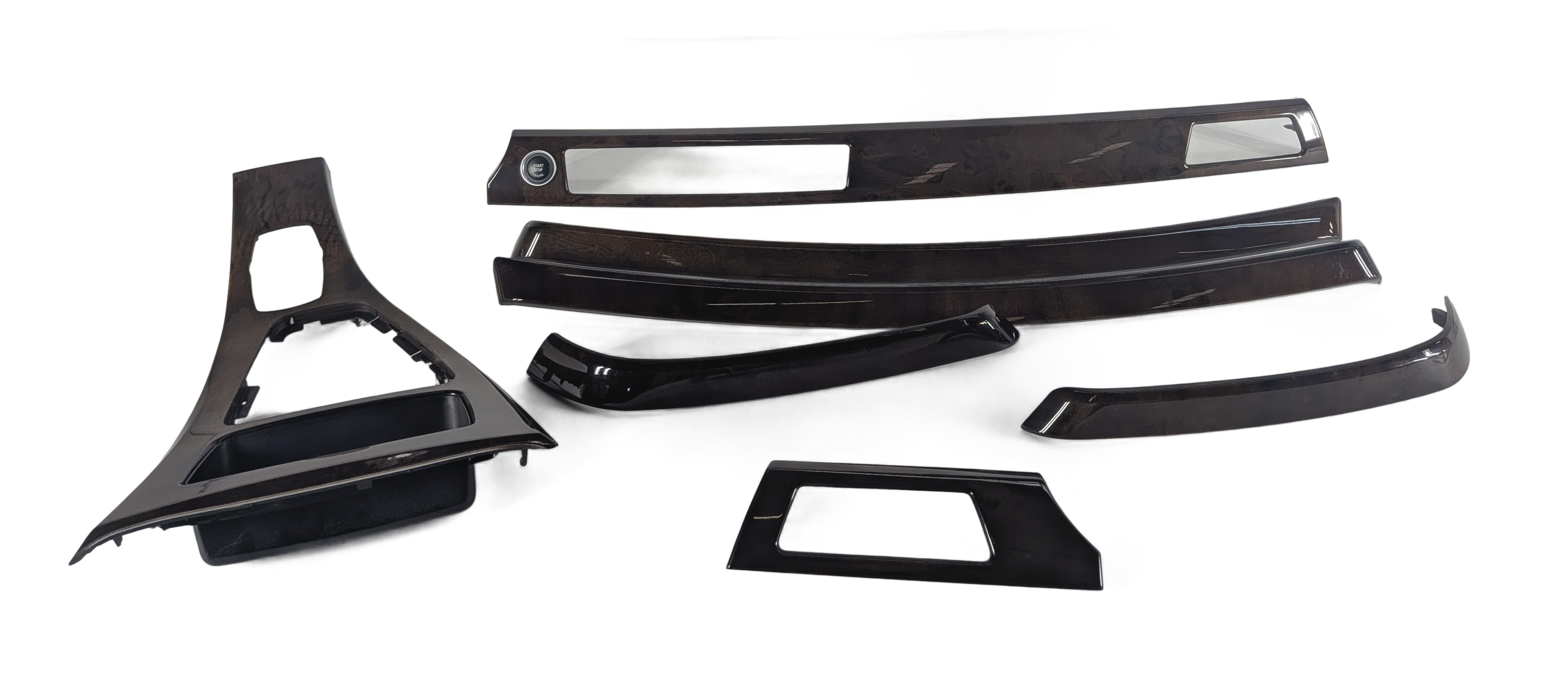 2011 BMW 335I (E90) INTERIOR DOOR DASH CENTER CONSOLE TRIM SET/7 (Burr Walnut) — exact item pictured