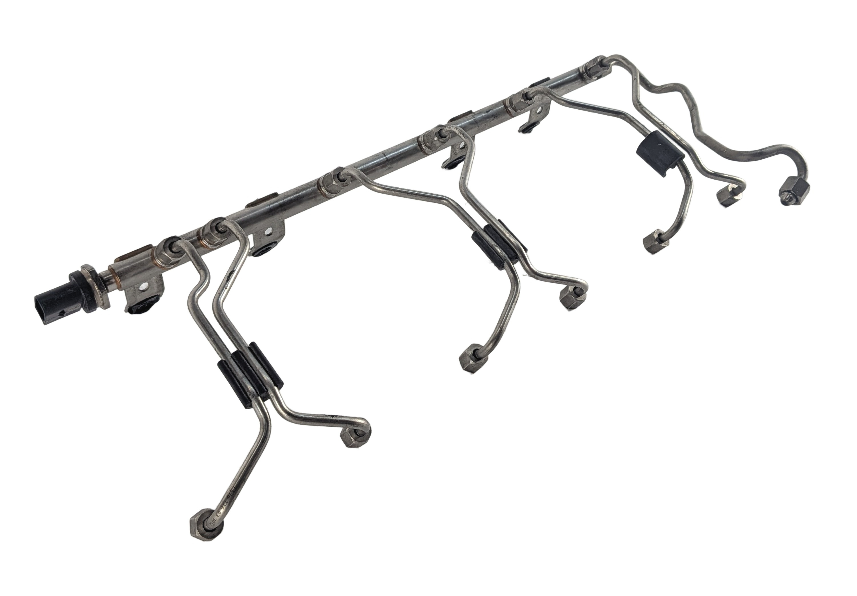 12-19 BMW 535i 640i F06 F10 3.0L N55 ENGINE FUEL RAIL w/ LINES PRESSURE SENSOR — exact item pictured
