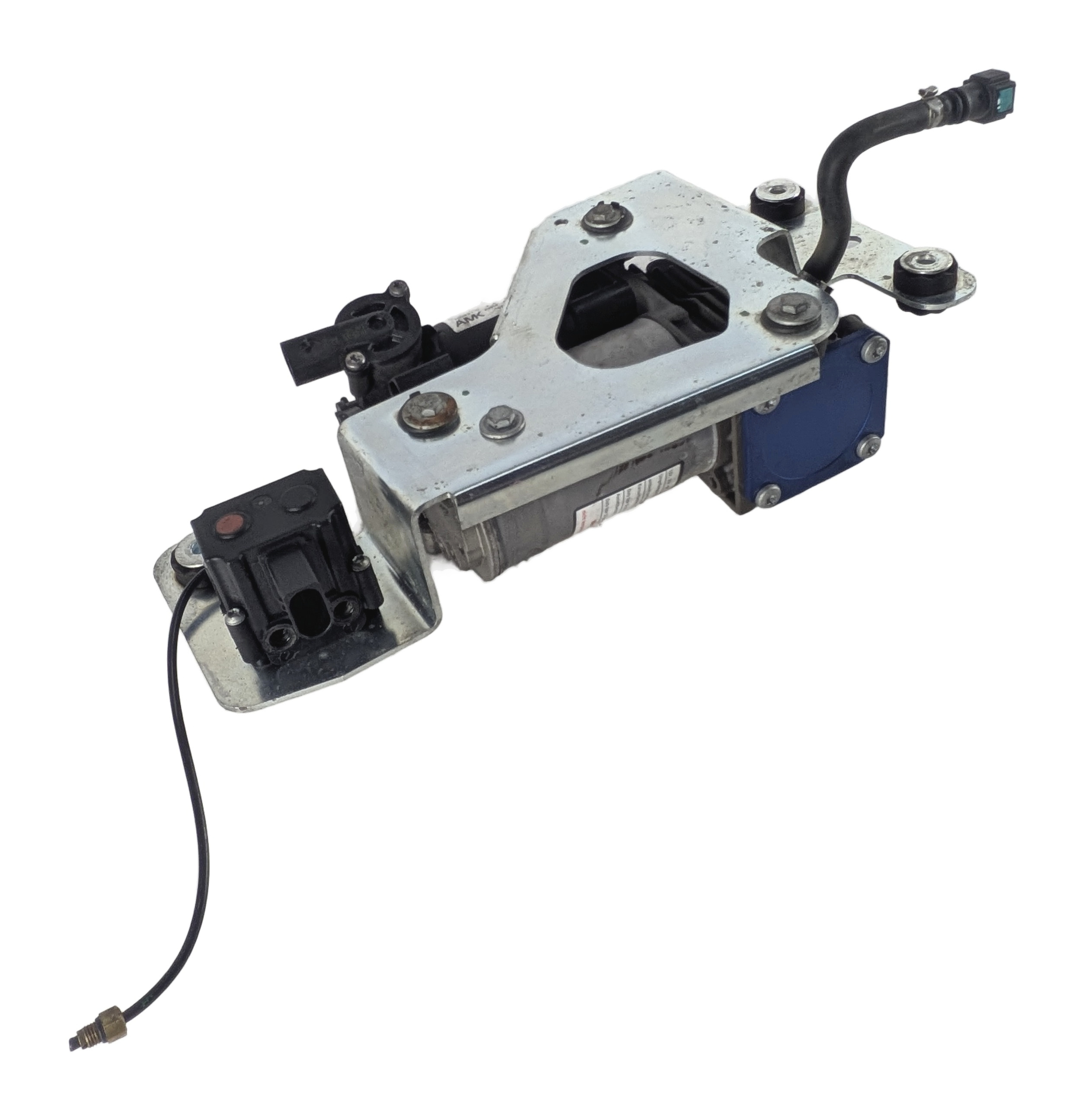 2008 BMW X5 (E70) AIR RIDE SUSPENSION COMPRESSOR PUMP w/ VALVE BLOCK & BRACKET — exact item pictured