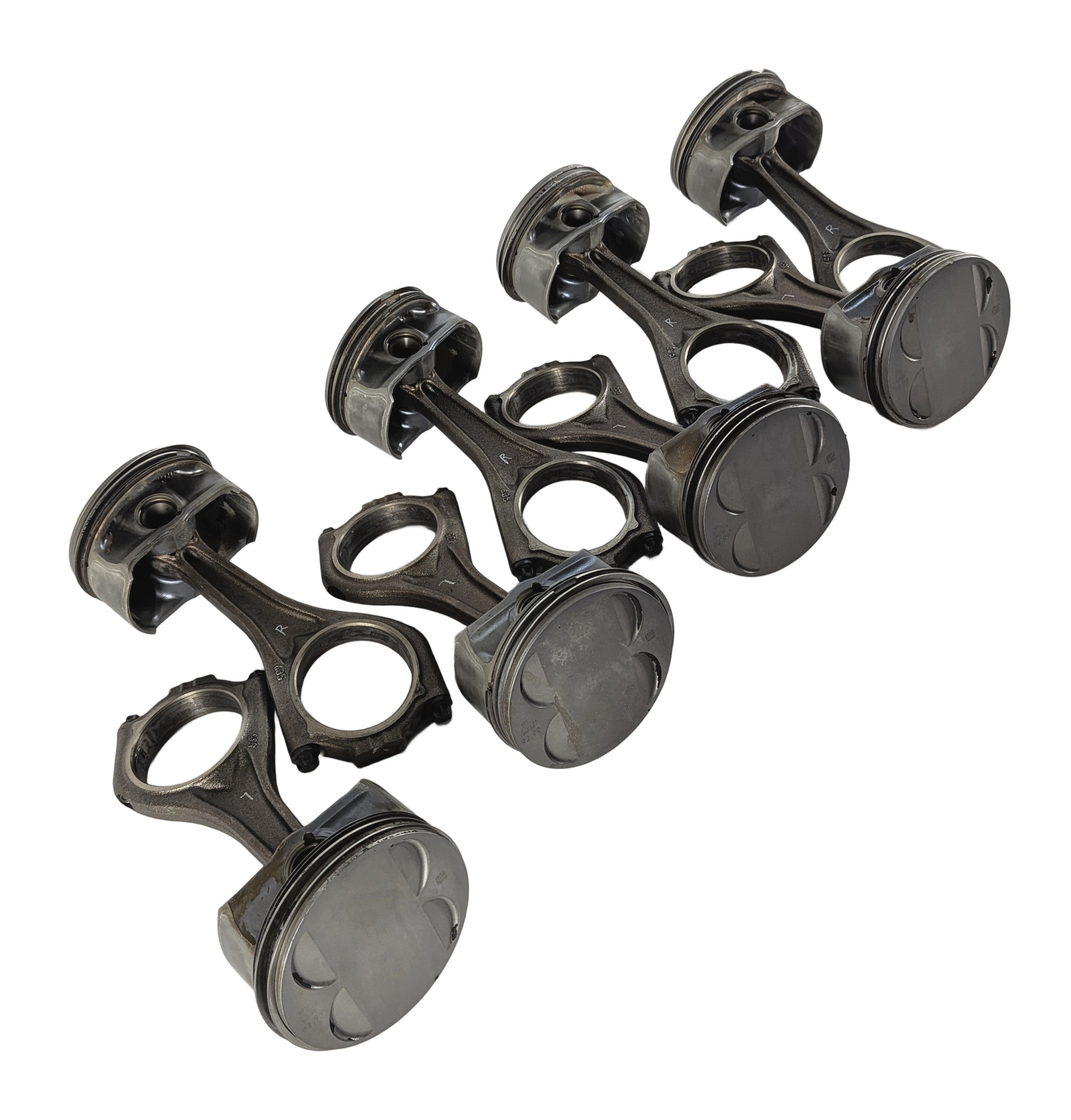 2004-2010 BMW 550i 650i 750i X5 (E60 E65 E66 E70) 4.8L V8 ENGINE PISTON SET (8) — exact item pictured