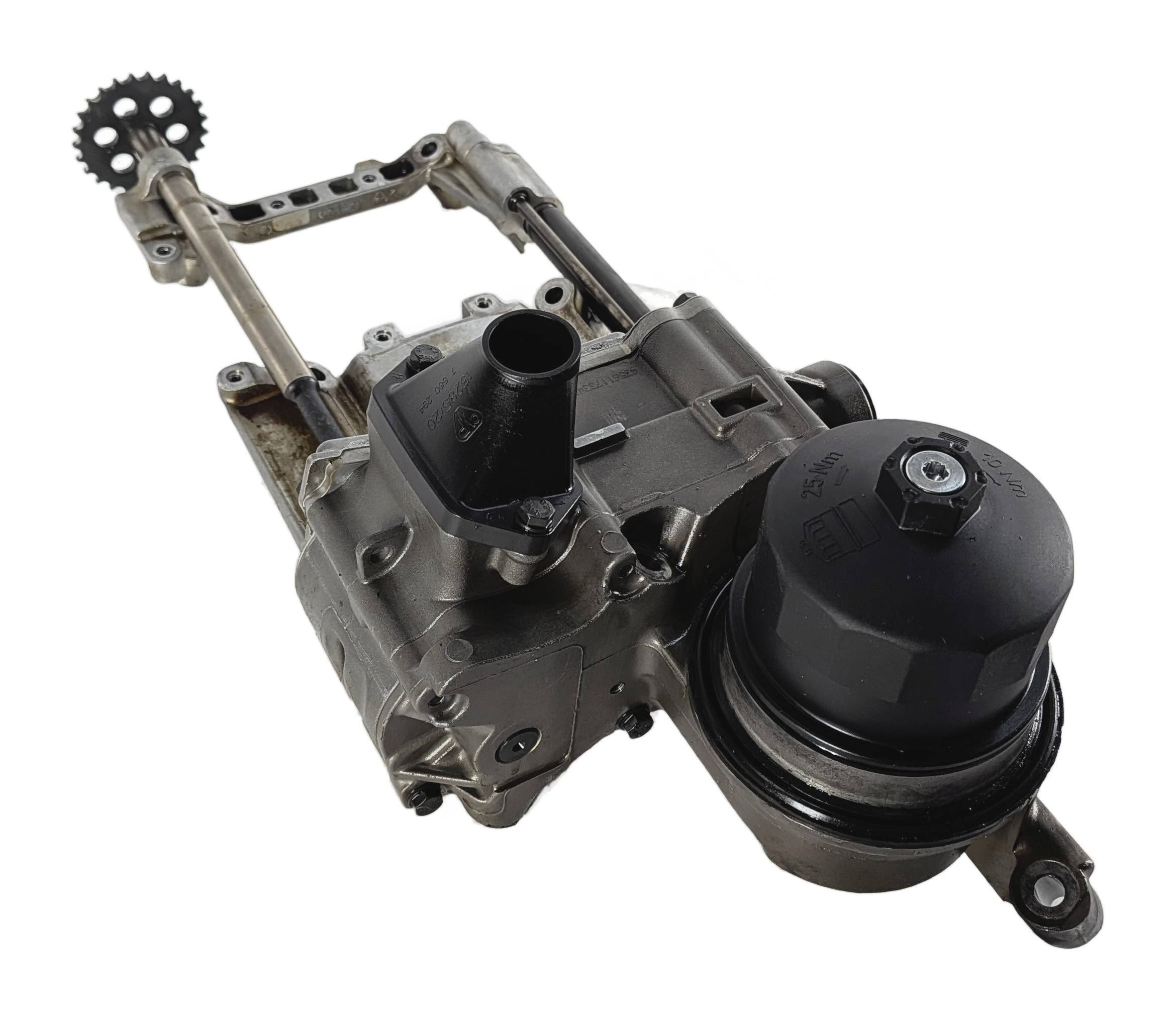 07-10 BMW X5 (E70) 4.8L N62TU V8 ENGINE OIL PUMP w/ FILTER HOUSING & PICKUP TUBE — exact item pictured