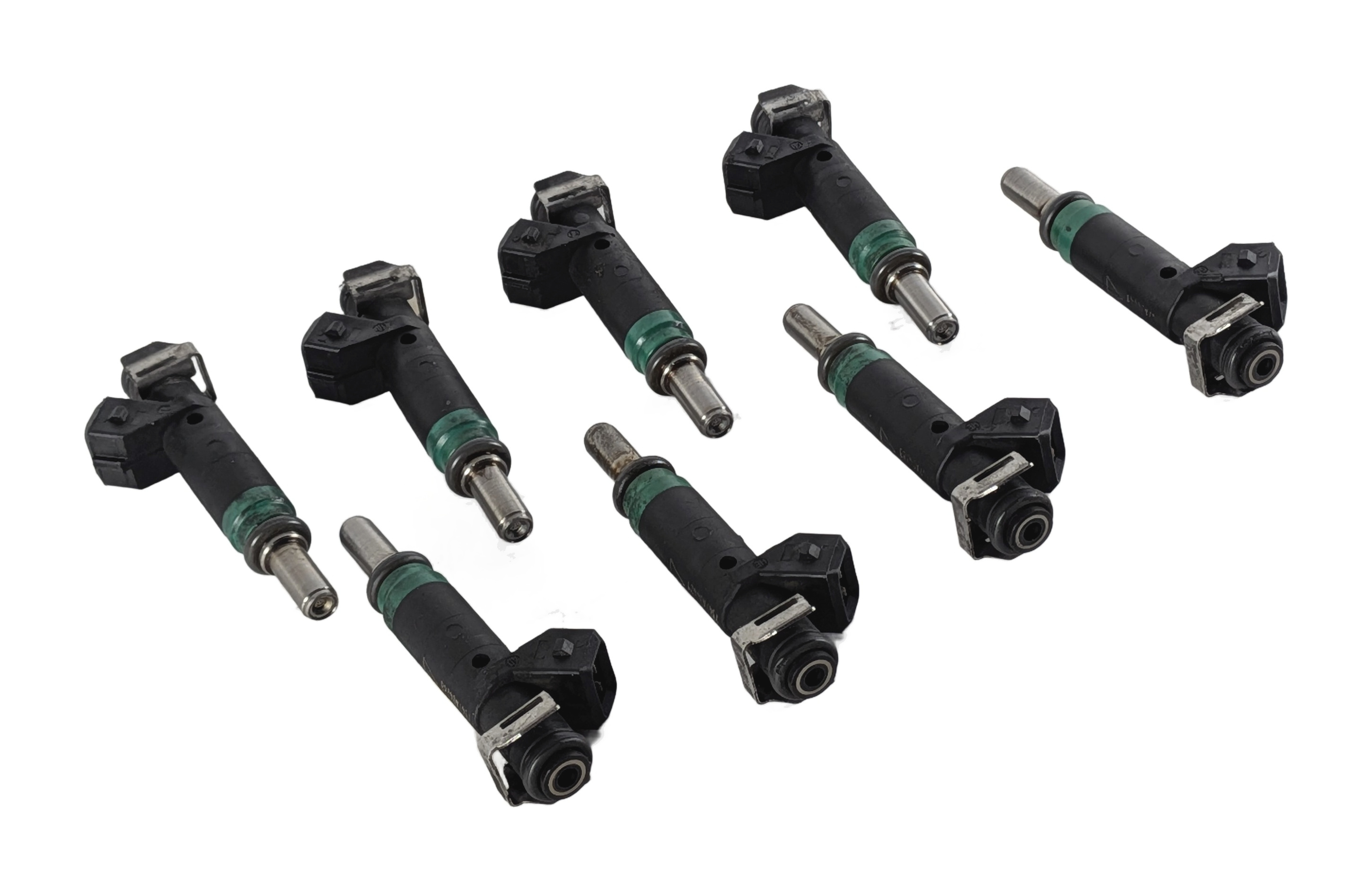 04-10 BMW 545i 745i 750i X5 (E53 E60 E63 E65 E70) 4.4L 4.8L FUEL INJECTOR SET/8 — exact item pictured