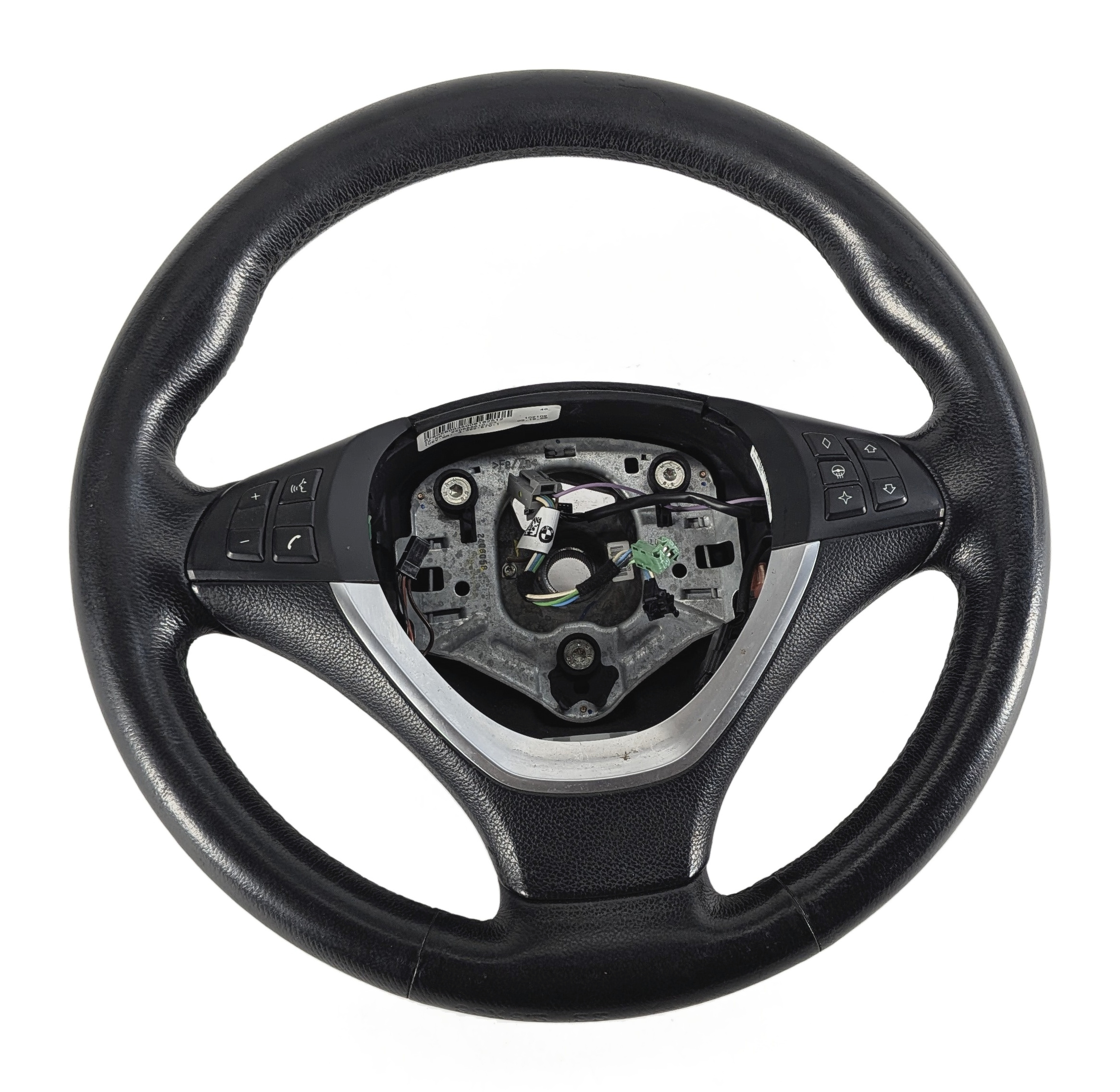 07-13 BMW X5 (E70) LEFT DRIVER HEATED M SPORT STEERING WHEEL w/SWITCHES (Black) — exact item pictured