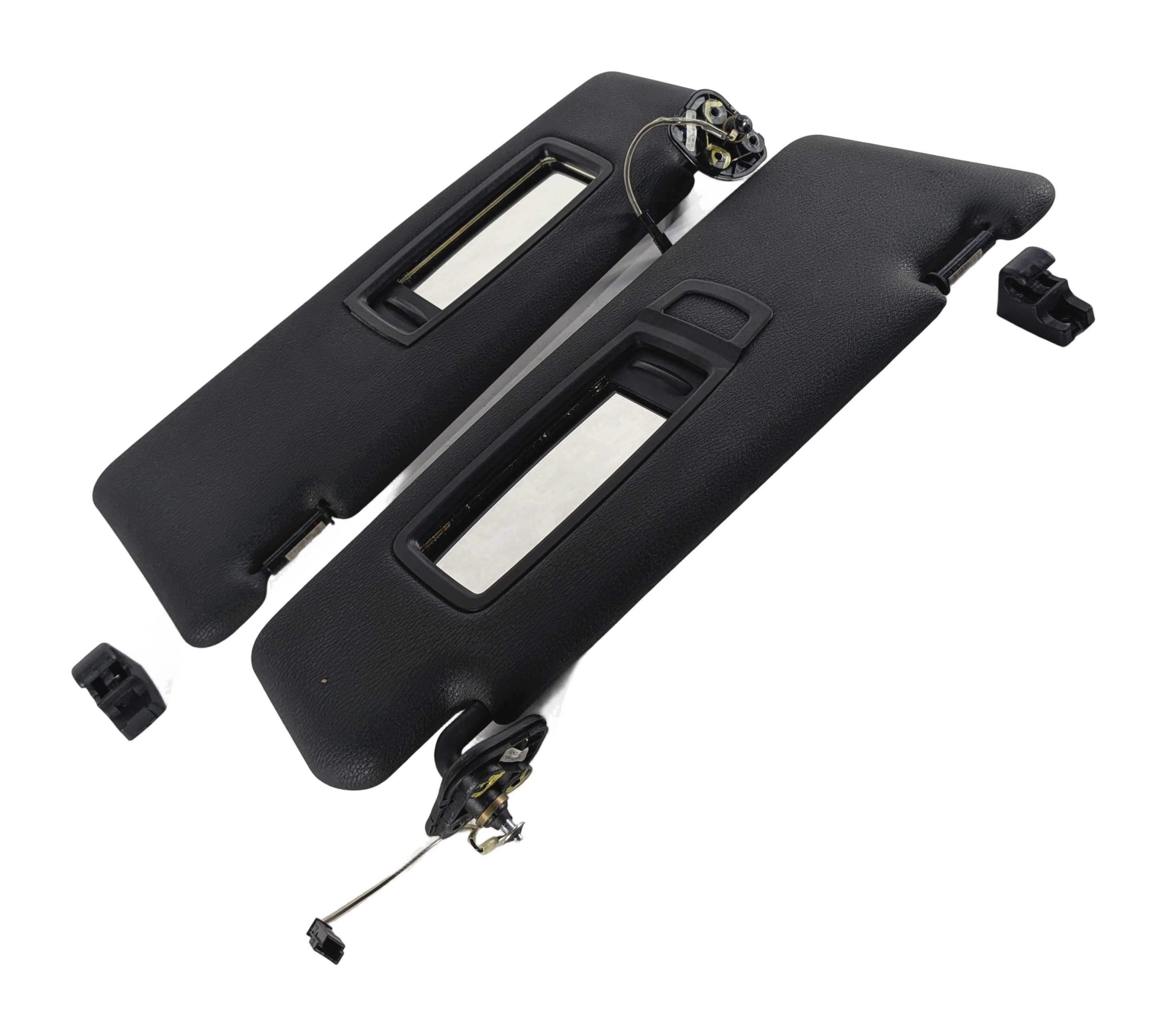 07-13 BMW X5 X5M (E70) FRONT LEFT & RIGHT SUN VISOR SUNVISOR SHADE SET 2 (Black) — exact item pictured