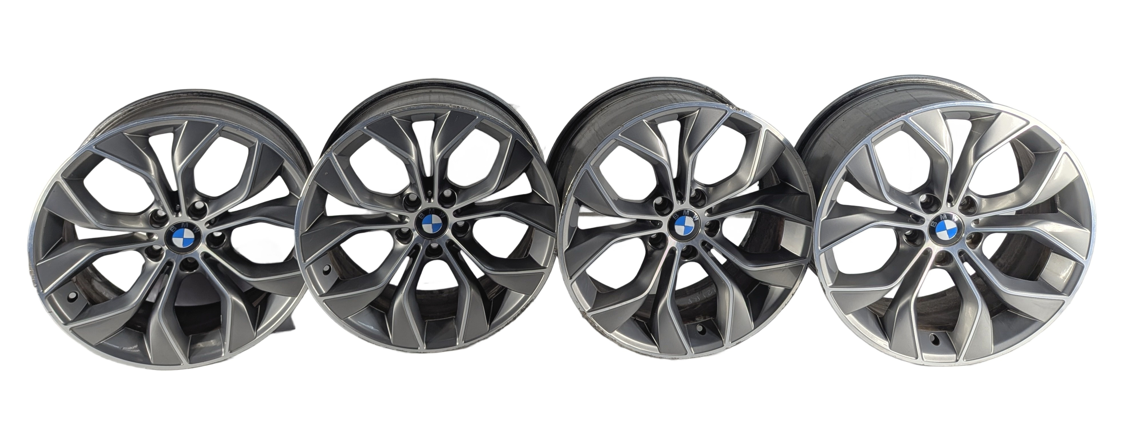 2015-2018 BMW X3 X4 (F25 F26) 19X8.5 5 ET38 Y SPOKE ALLOY WHEEL RIM SET/4 OEM — exact item pictured