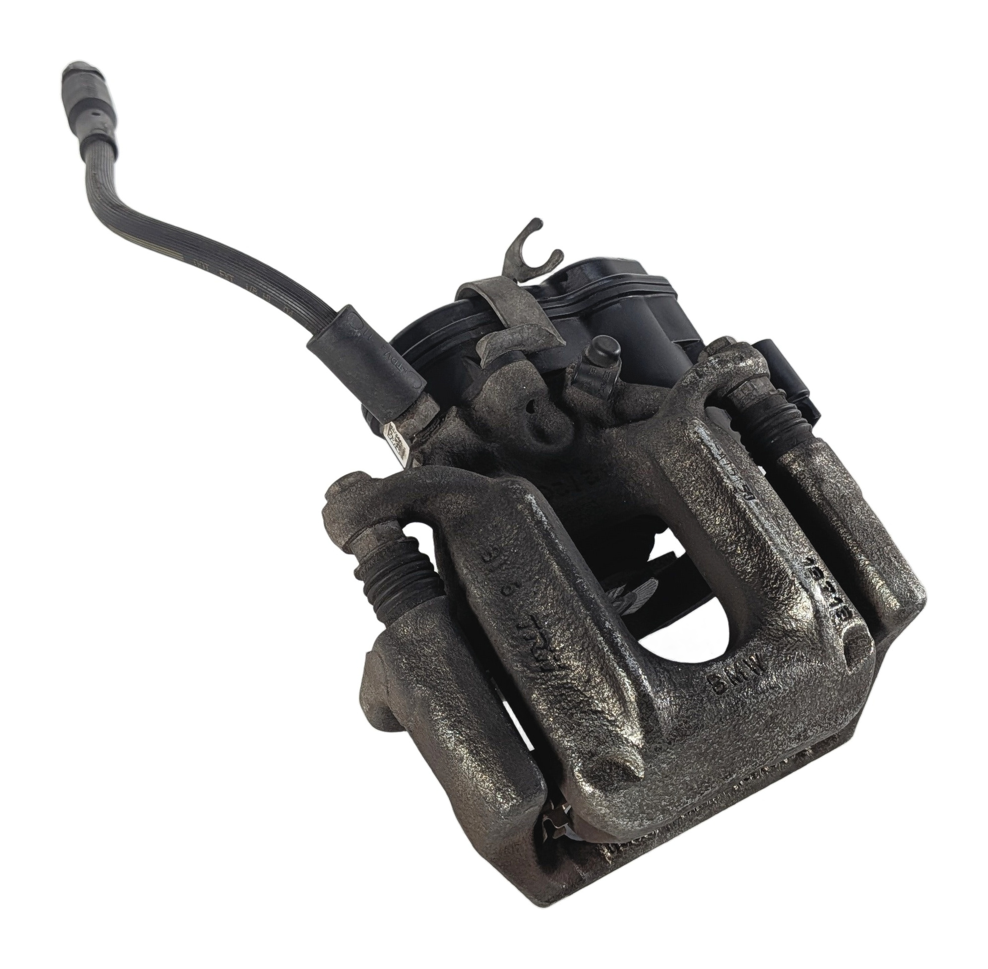 2011-2018 BMW X3 X4 (F25 F26) REAR LEFT DRIVER DISC BRAKE CALIPER w/ ACTUATOR — exact item pictured