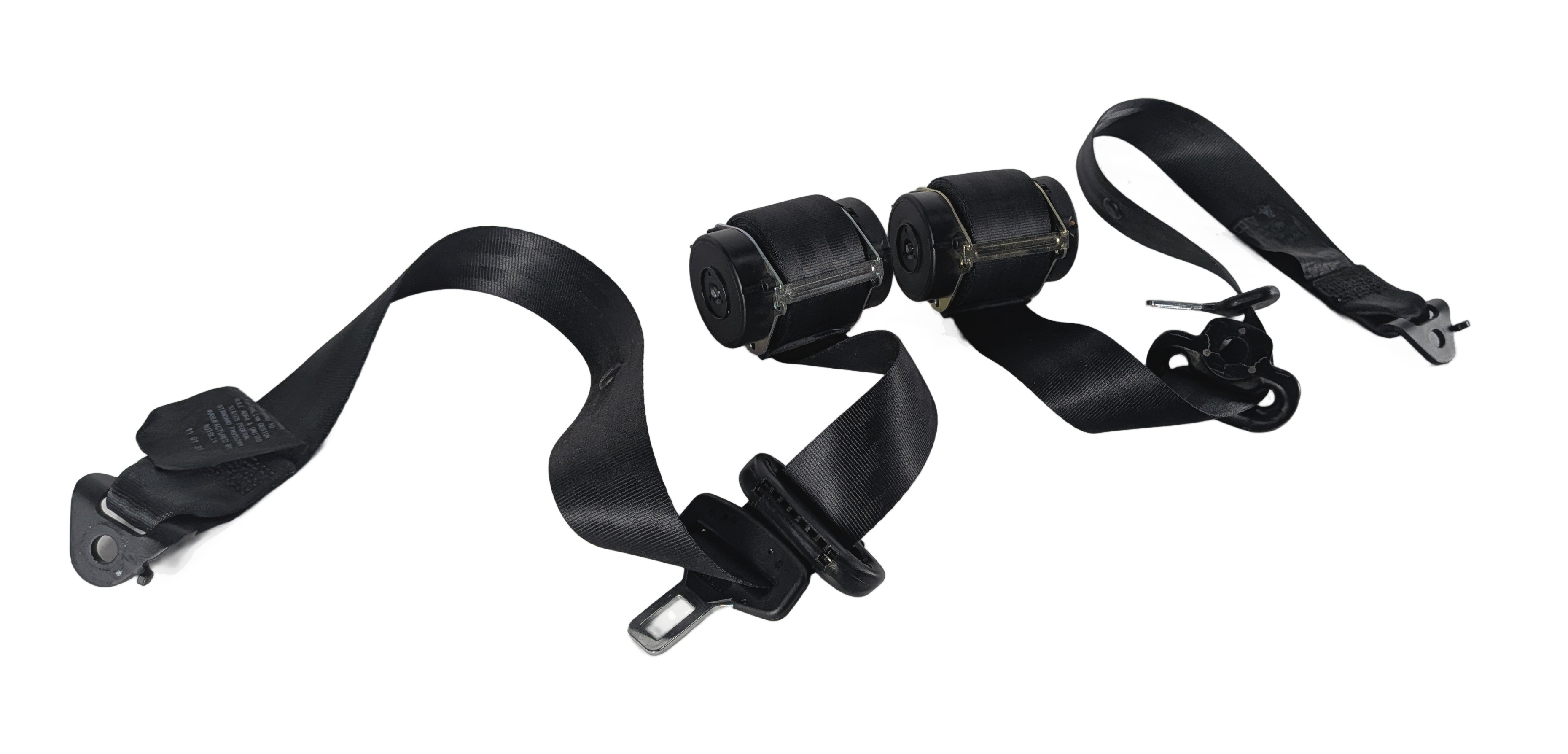2011 LAND ROVER LR4 (L319) 3RD ROW LEFT & RIGHT SEATBELT RETRACTOR SET/2 (Black) — exact item pictured