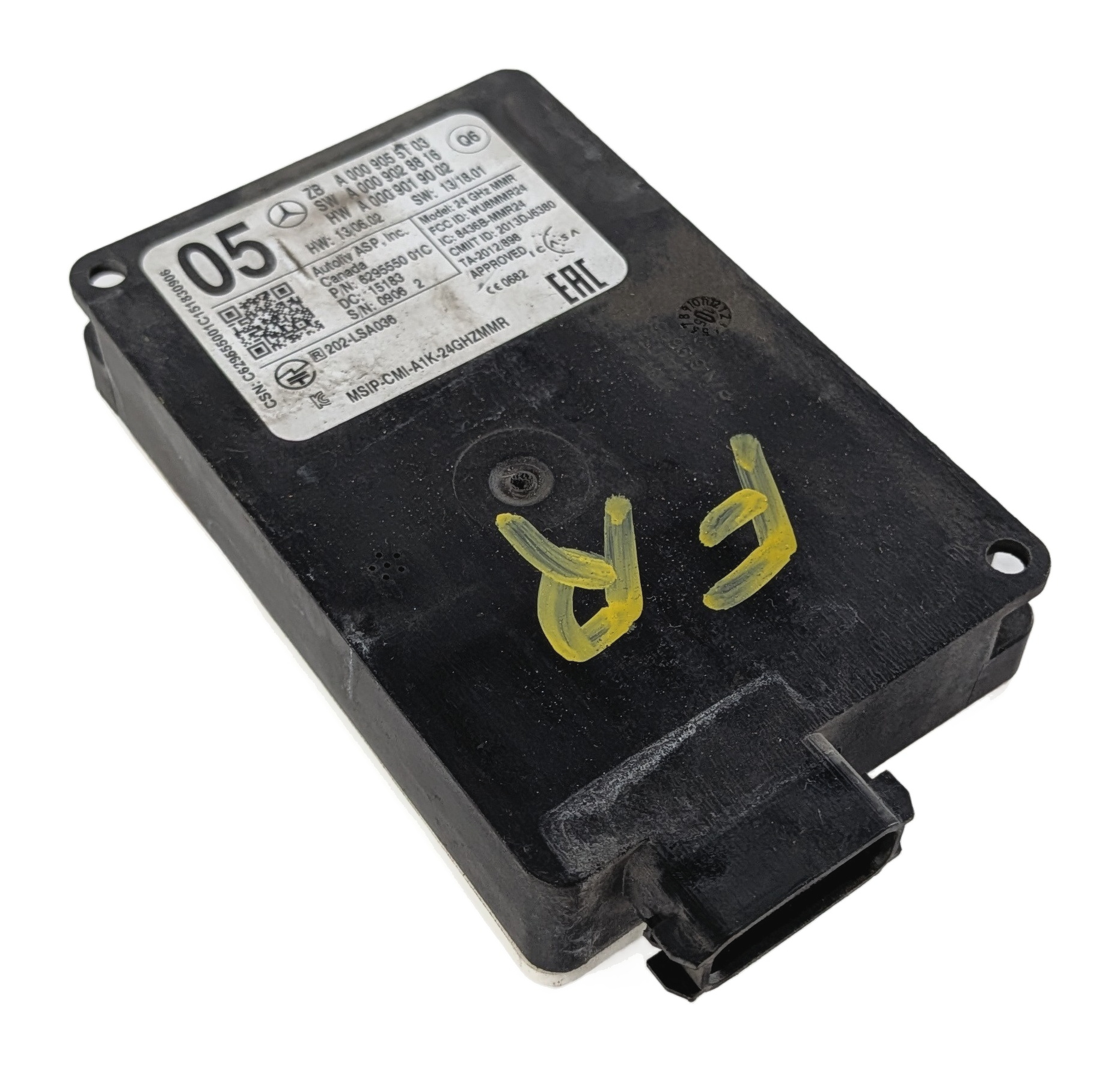 2015 MERCEDES GL450 (X166) FRONT RIGHT PASSENGER BLIND SPOT RADAR SENSOR MODULE — exact item pictured