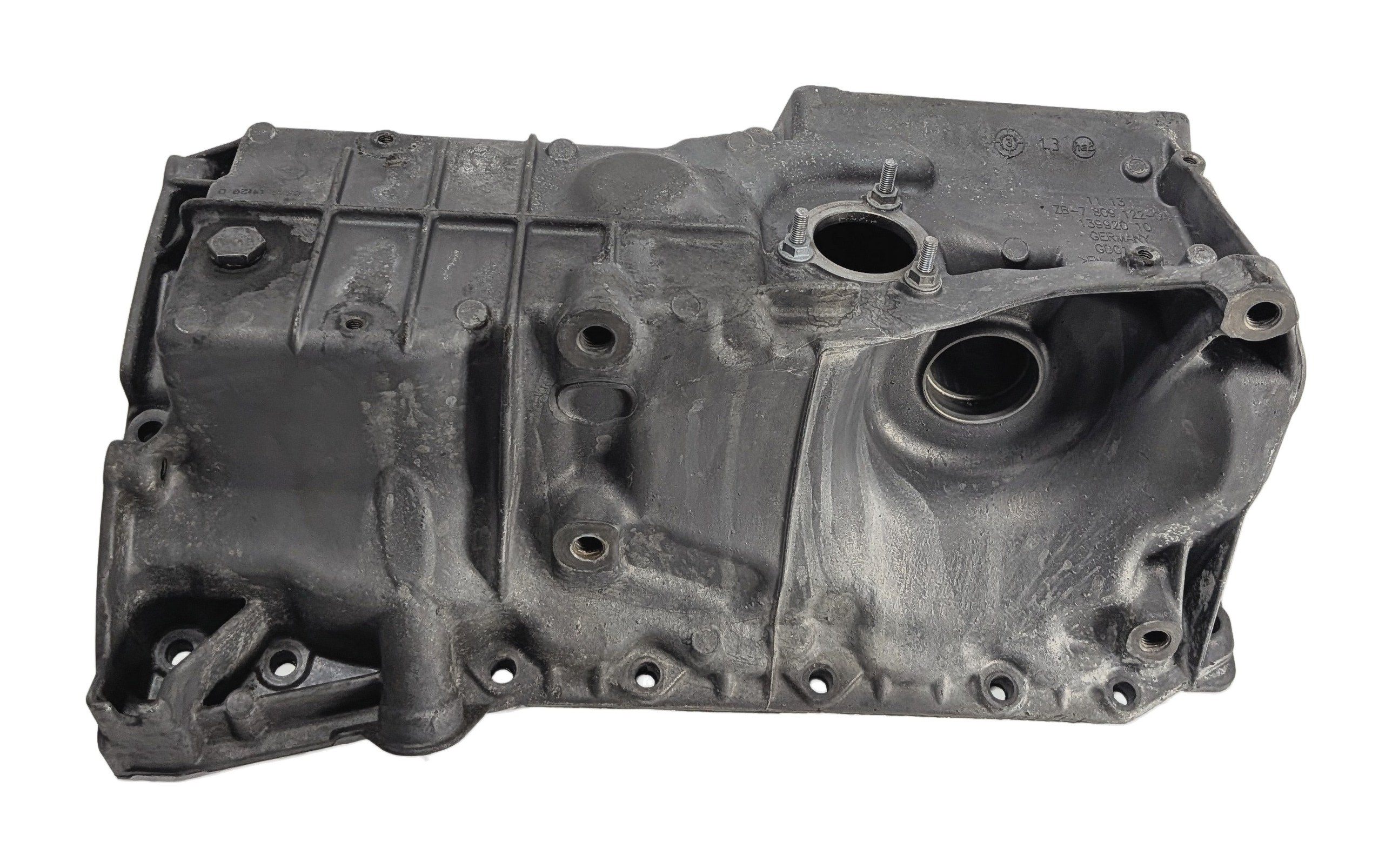 14-18 BMW 328D X3 F30 F31 F25 2.0L DIESEL ENGINE OIL PAN w/AXLE SUPPORT BRACKET — exact item pictured
