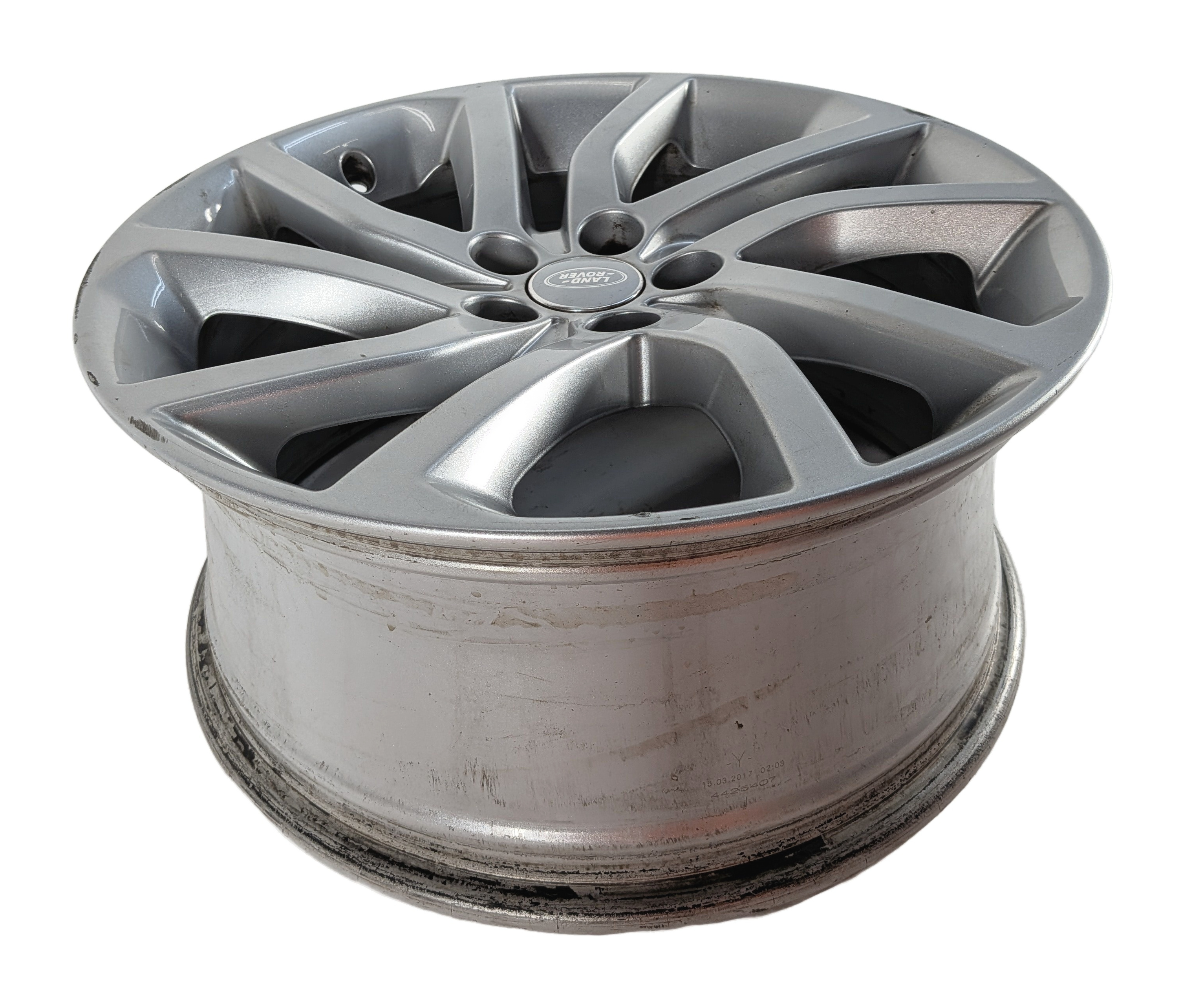 16-19 LAND ROVER DISCOVERY SPORT L550 18x8 ANGLED V 5 SPOKE WHEEL RIM ALUMINUM — exact item pictured