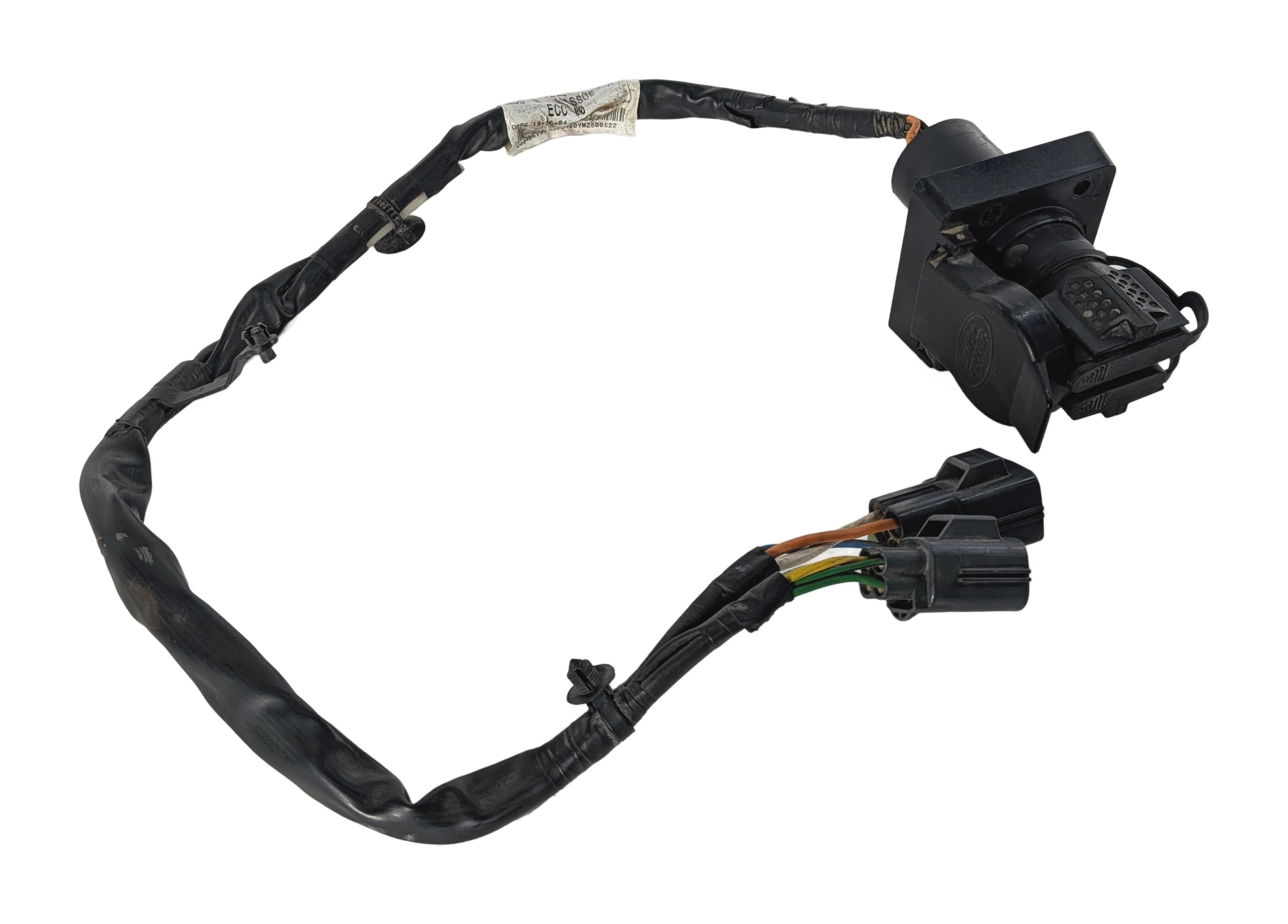 2011 LAND ROVER LR4 (L319) REAR TRAILER TOW HITCH WIRING HARNESS w/ 7 PIN SOCKET — exact item pictured