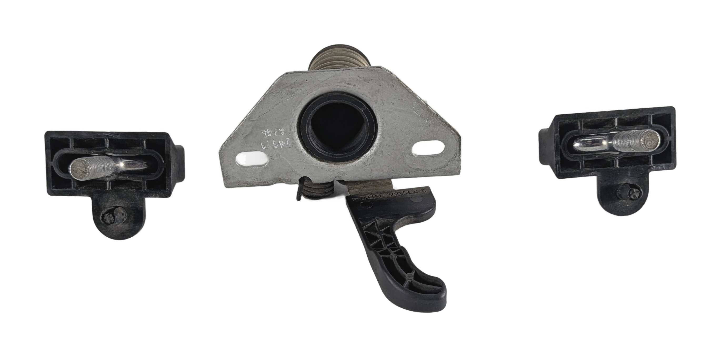 2014 BMW X1 (E84) FRONT HOOD LID SAFETY CATCH LOCK LATCH w/ 2 STRIKERS SET/3 — exact item pictured