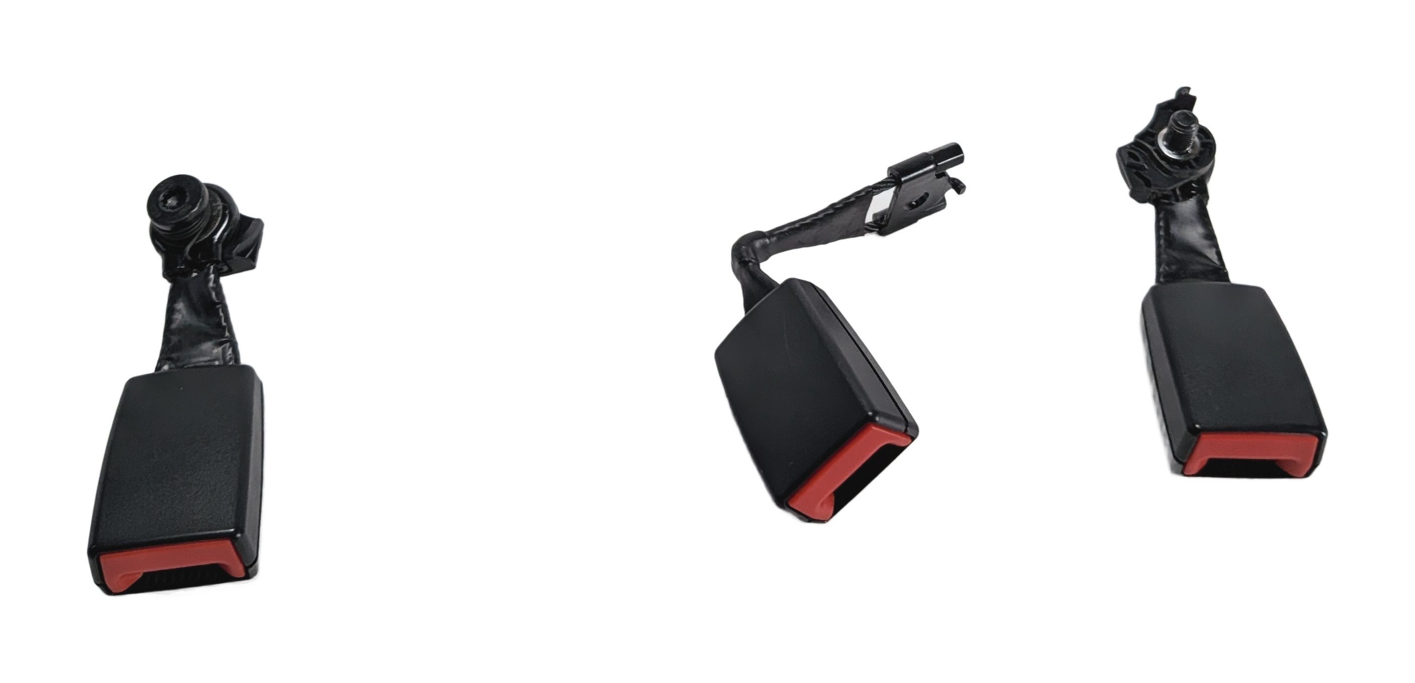 2013 AUDI Q5 B8 8R REAR LEFT CENTER RIGHT SEATBELT BUCKLE RECEIVER SET/3 (BLACK) — exact item pictured