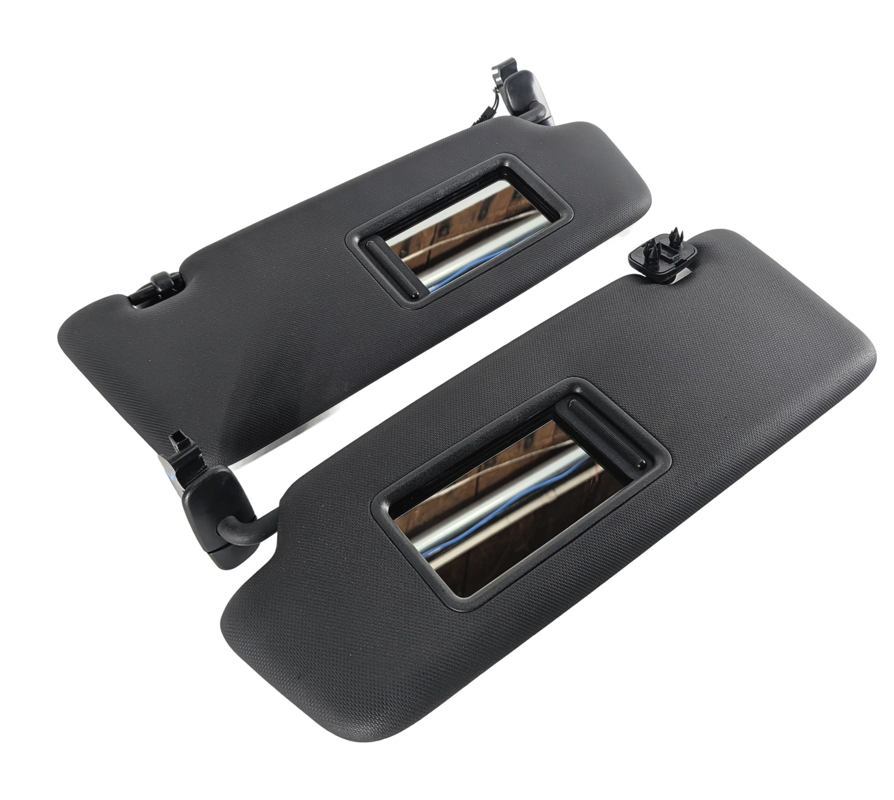 13-18 AUDI ALLROAD A3 E-TRON (B8 8VF) FRONT LEFT & RIGHT SUNVISOR SET (Black) — exact item pictured