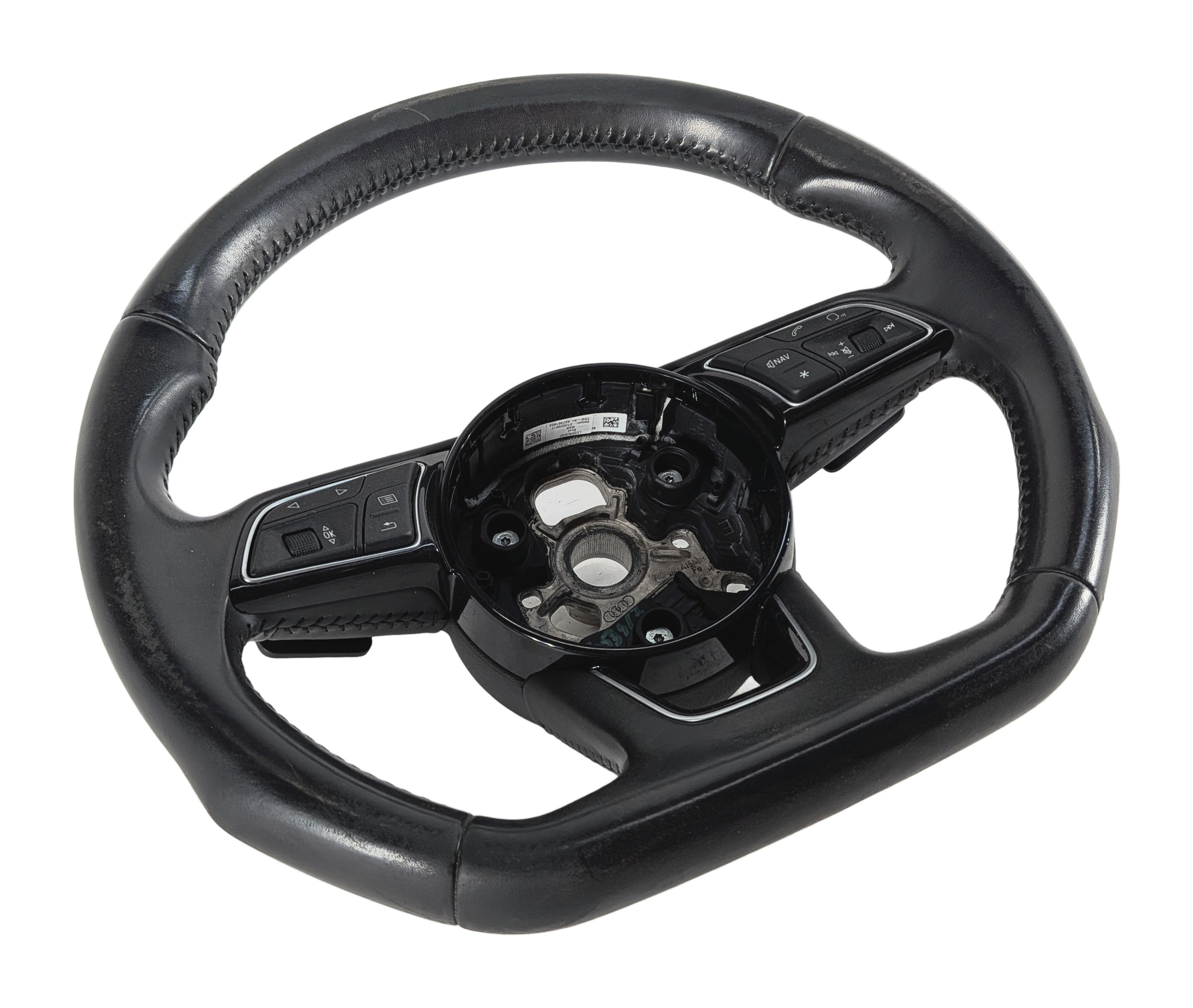 17-20 AUDI A3 S3 8V FLAT BOTTOM SPORT STEERING WHEEL w/ SWITCHES & SHIFT PADDLES — exact item pictured