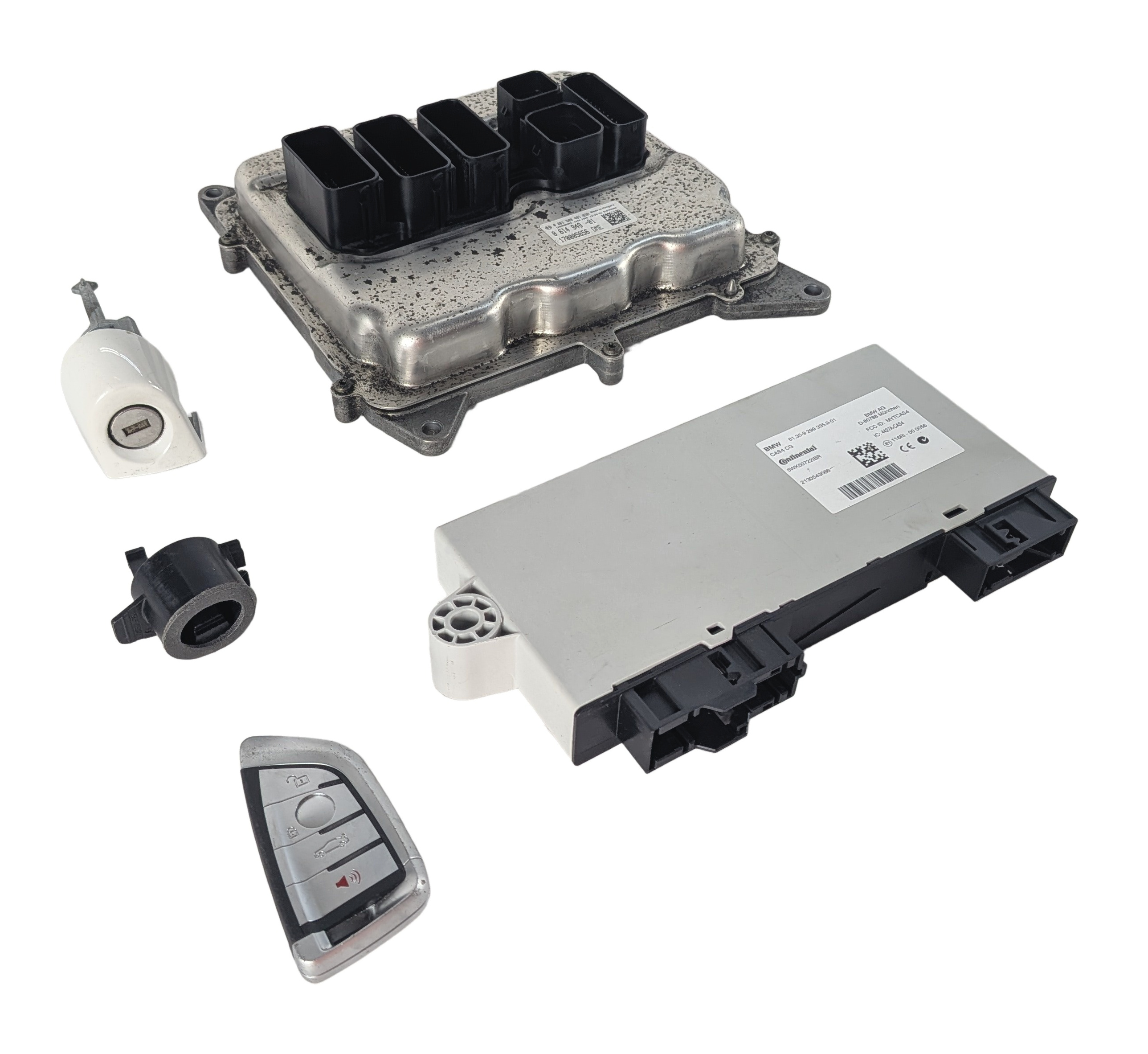 2014 BMW X3 (F25) 2.0L (N20) ENGINE COMPUTER DME CAS4 IMMOBILIZER KEY FOB SET/5 — exact item pictured