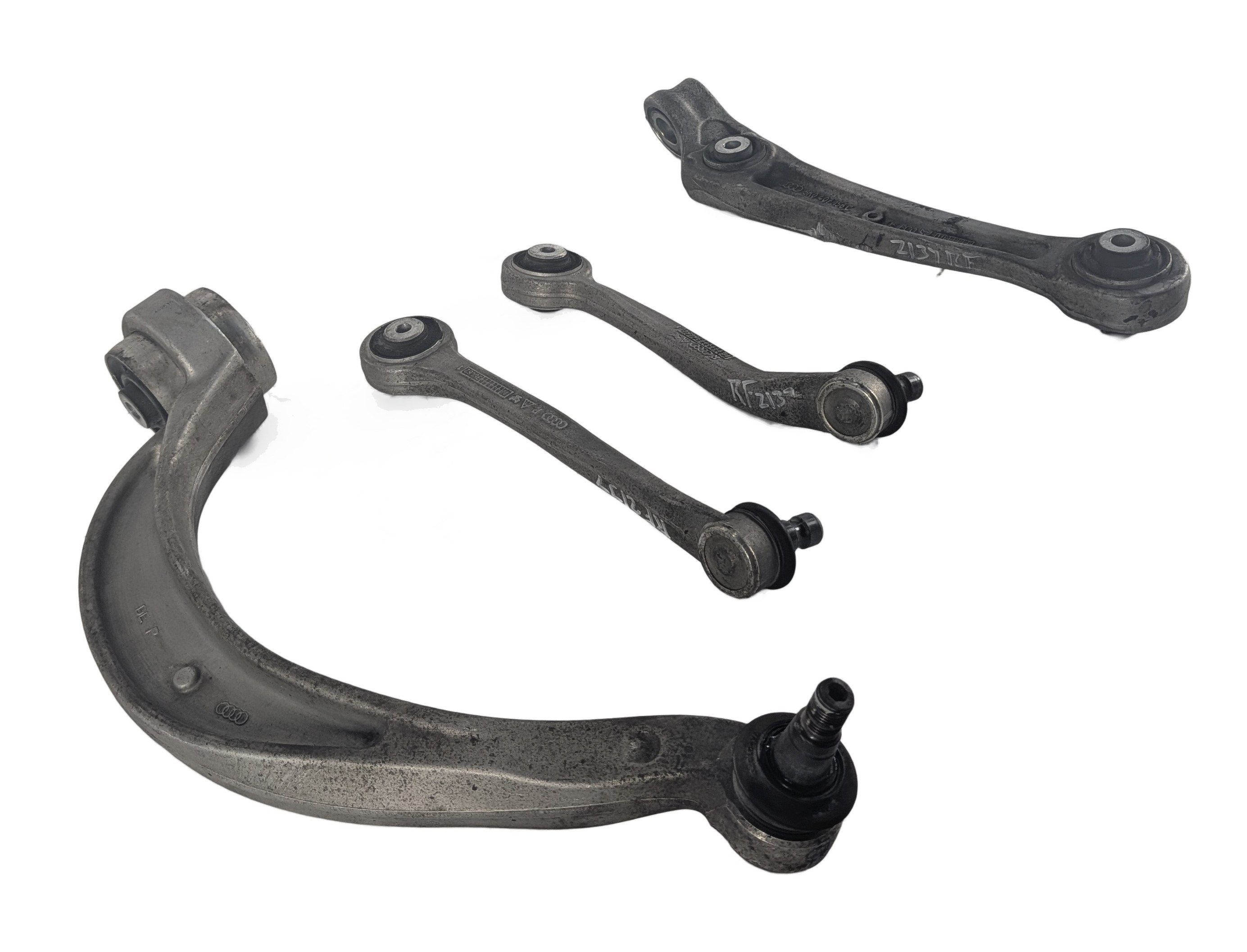 12-18 AUDI A6 A7 RS7 C7 FRONT RIGHT PASSENGER FORWARD REARWARD CONTROL ARM SET 4 — exact item pictured