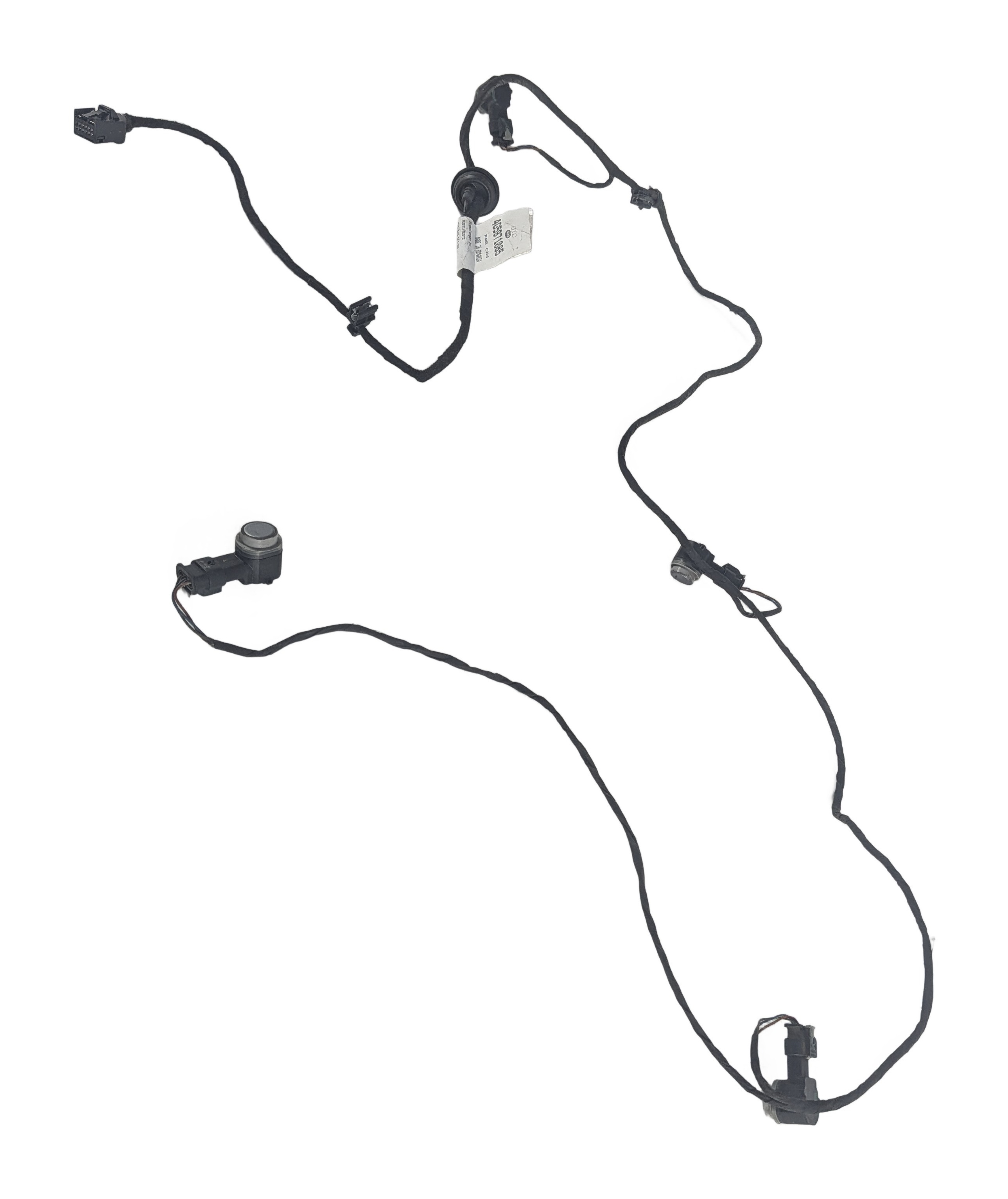 2012 AUDI A6 (C7 4G) REAR PARK ASSIST PDC SENSOR SET/4 w/ WIRE HARNESS (Gray) — exact item pictured