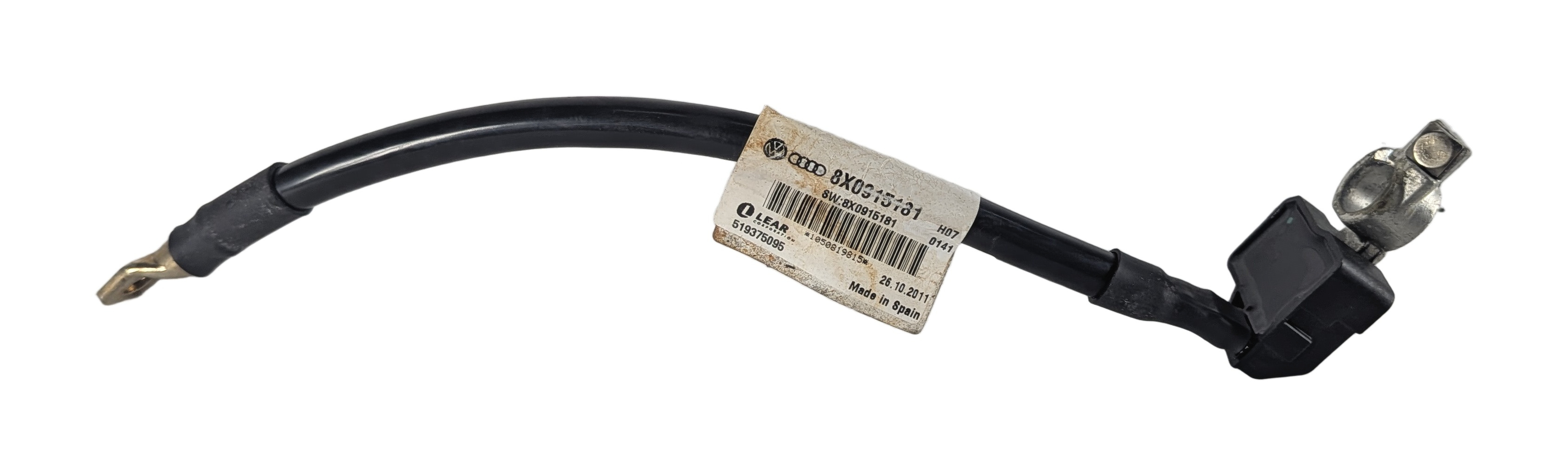 2012 AUDI A6 (C7 4G) 3.0L NEGATIVE GROUND BATTERY CABLE w/ IBS MONITOR SENSOR — exact item pictured
